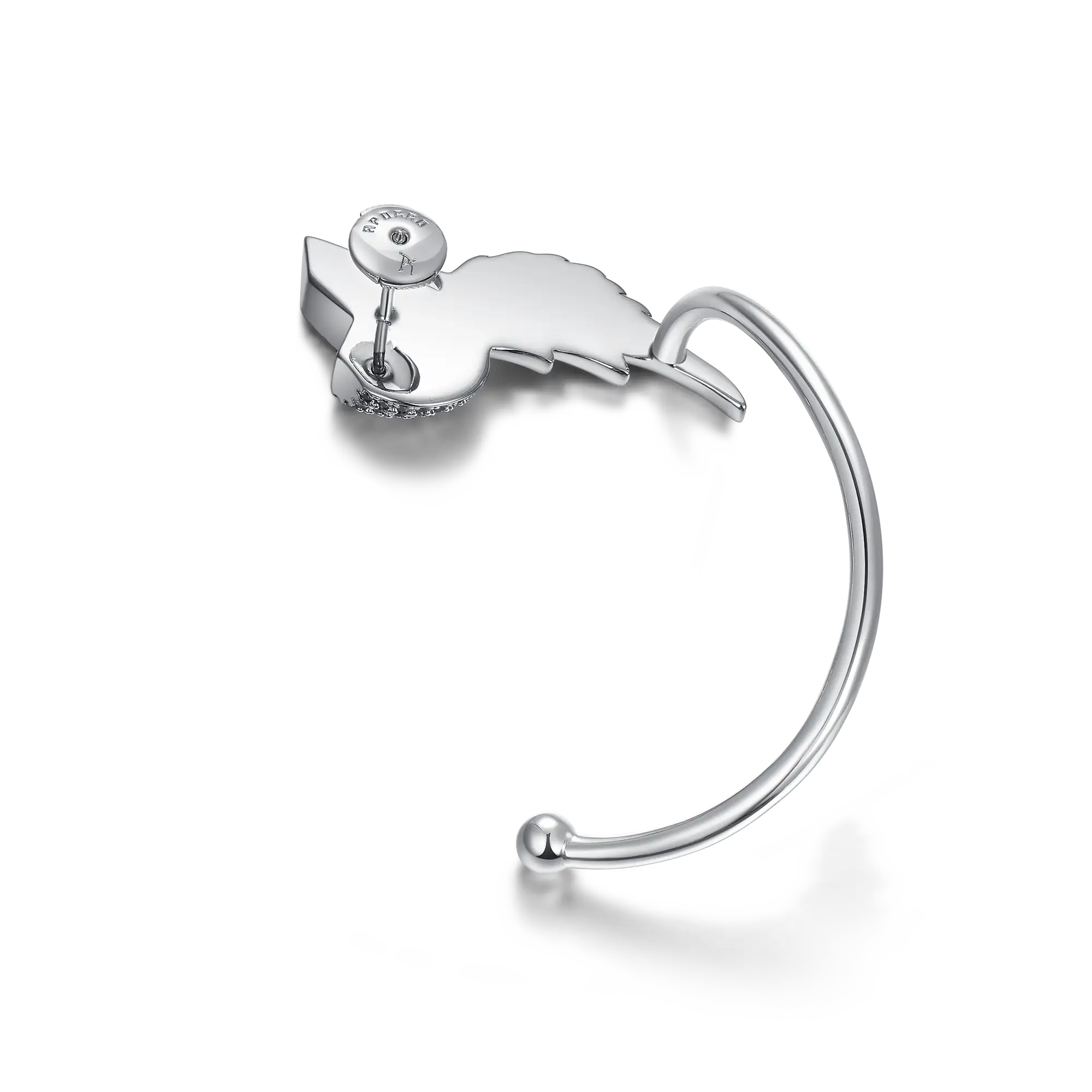 Wing Broken Heart Ear Cuff Earring - Left Ear