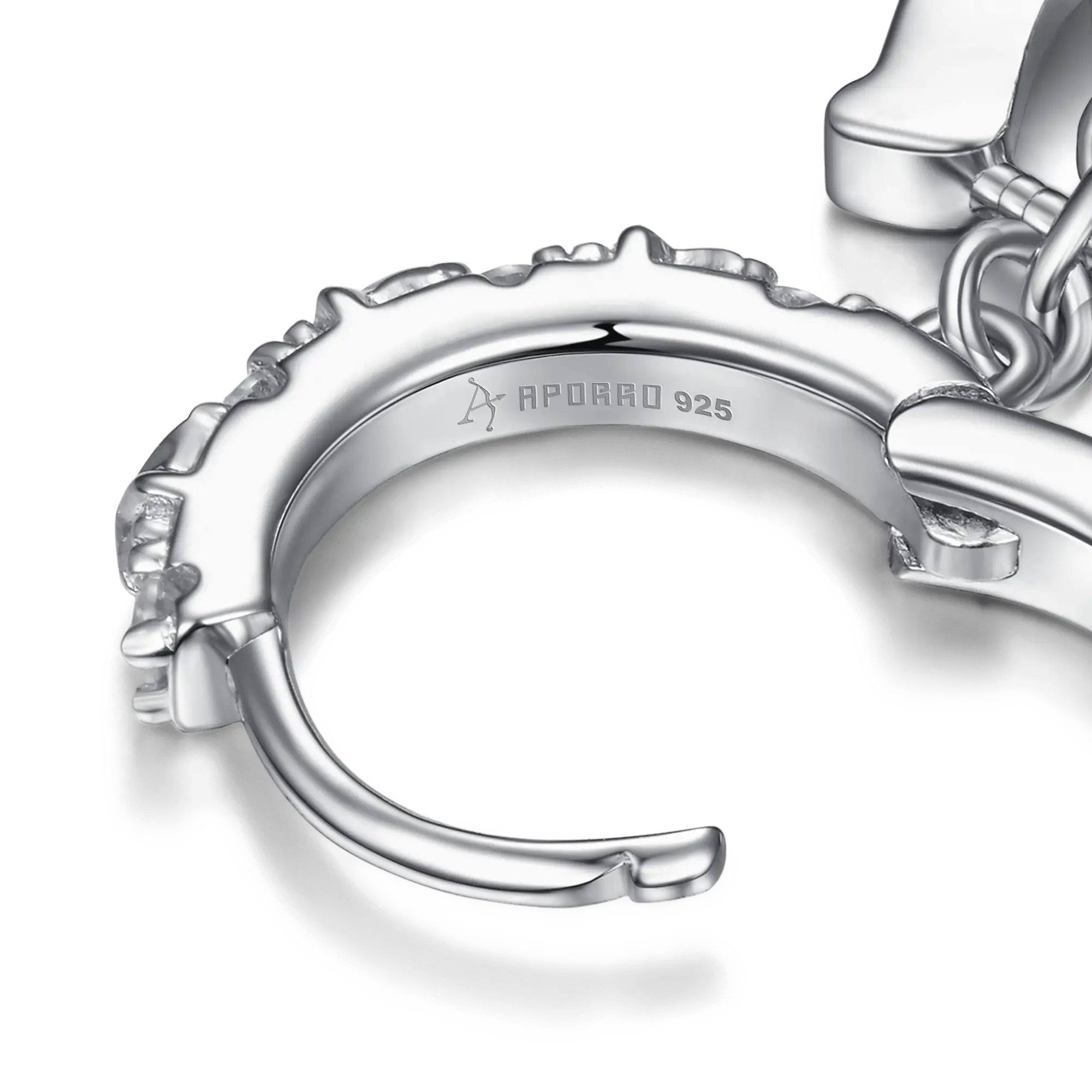 Moissanit S925 blinkender Hufeisen-Ohrring