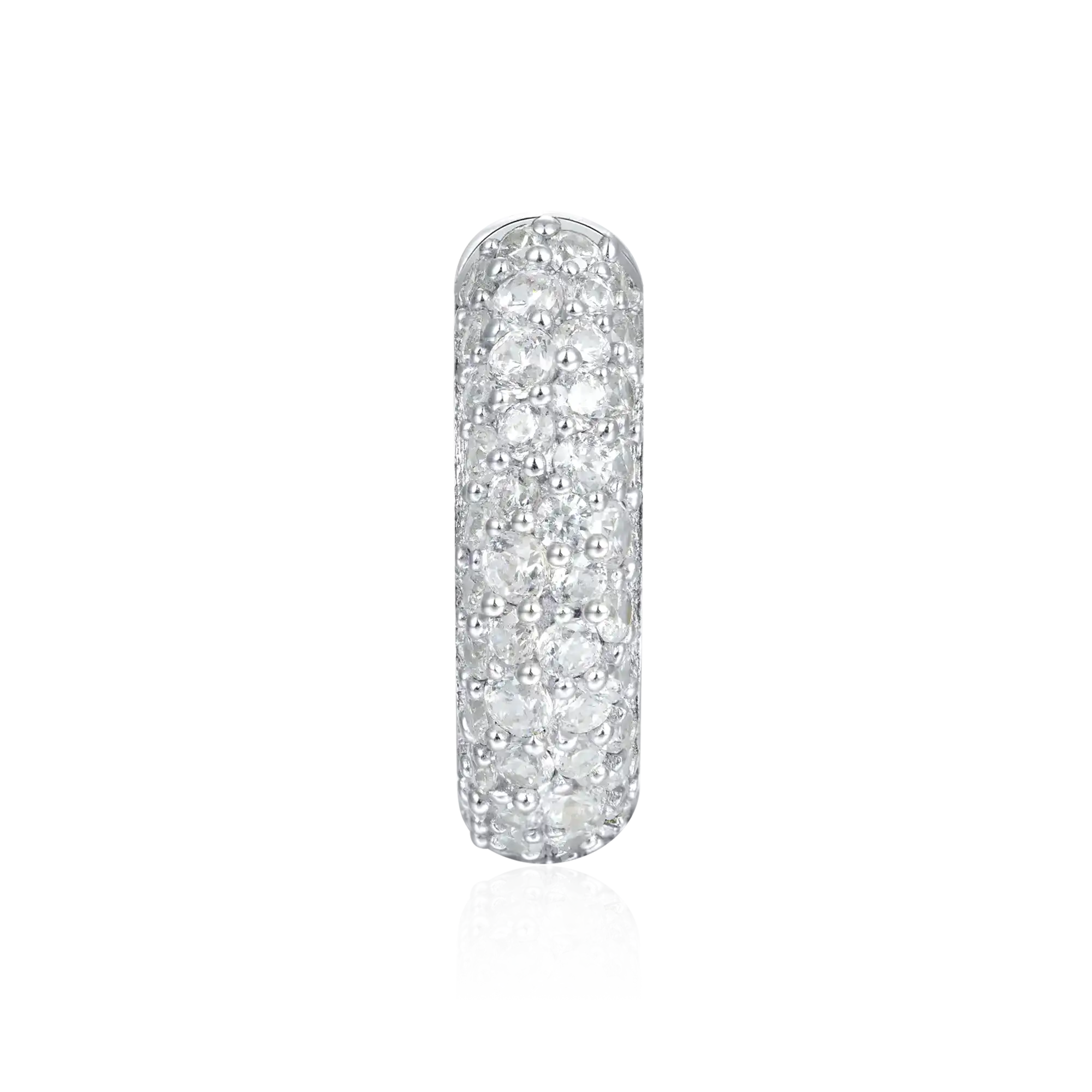 S925 Round Paved Hoop Earrings