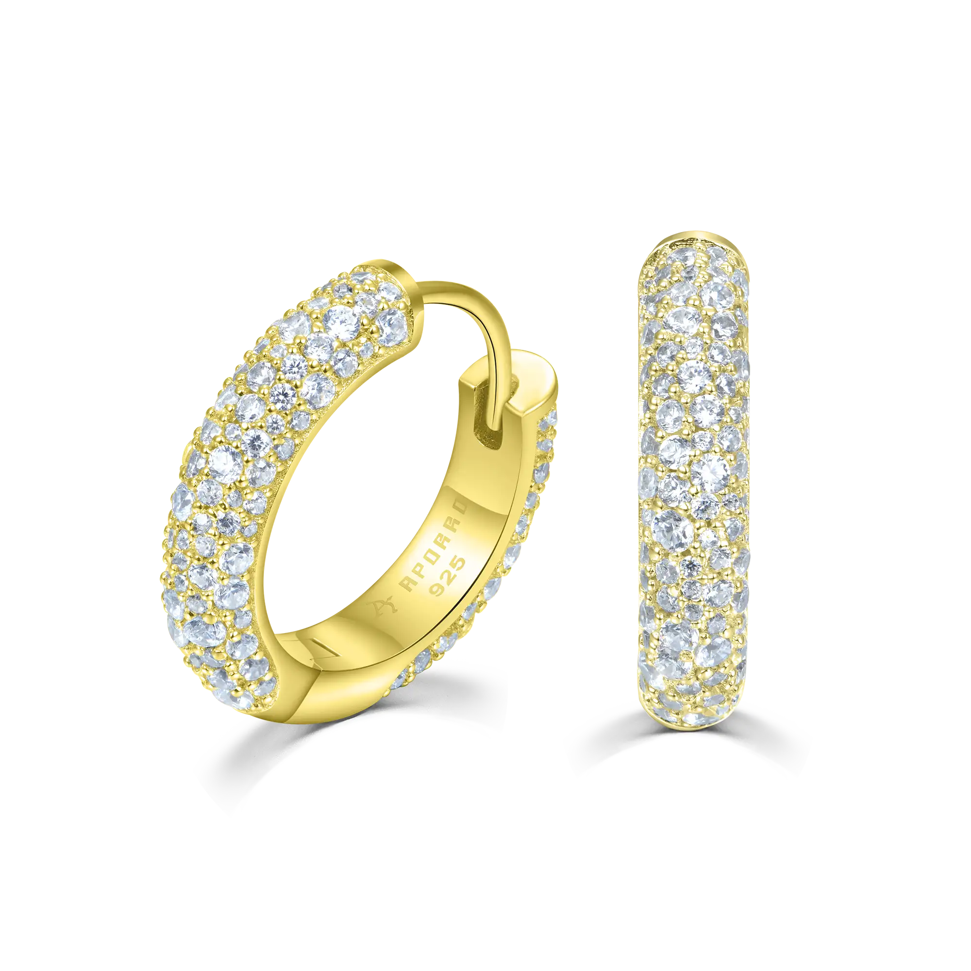 Moissanite Round Paved Hoop Earrings