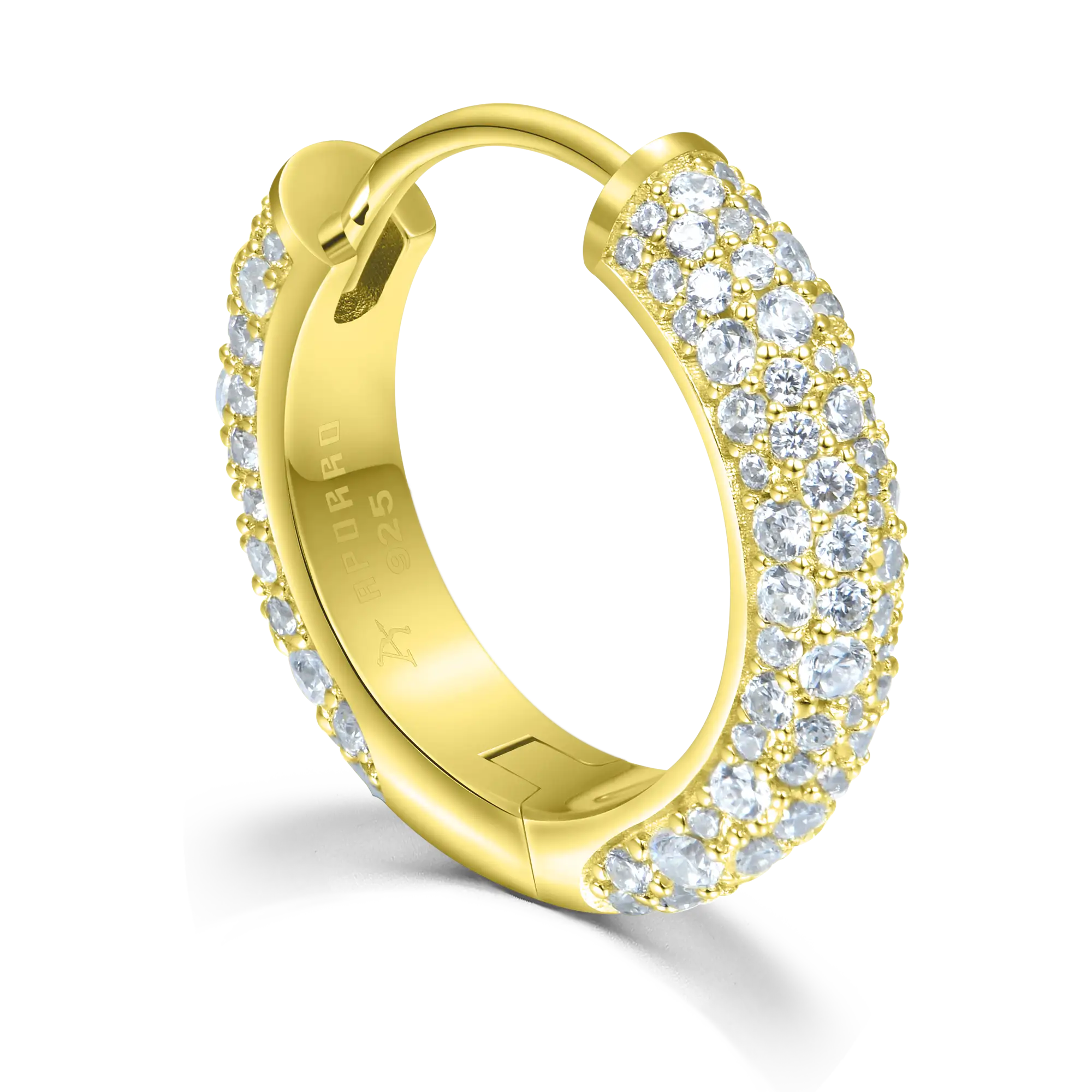 Moissanite Round Paved Hoop Earrings