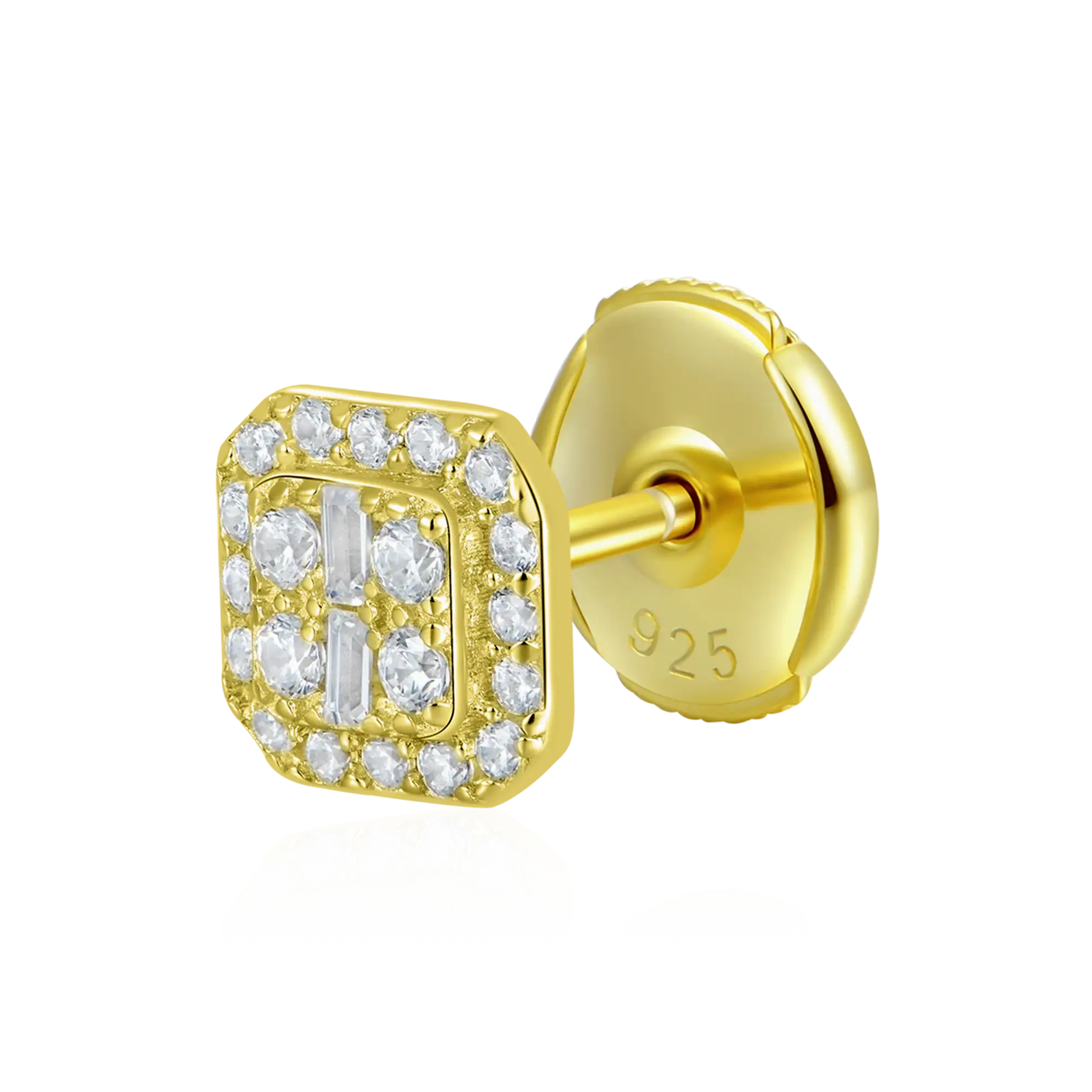 Baguette Mix Halo Stud Earring Set