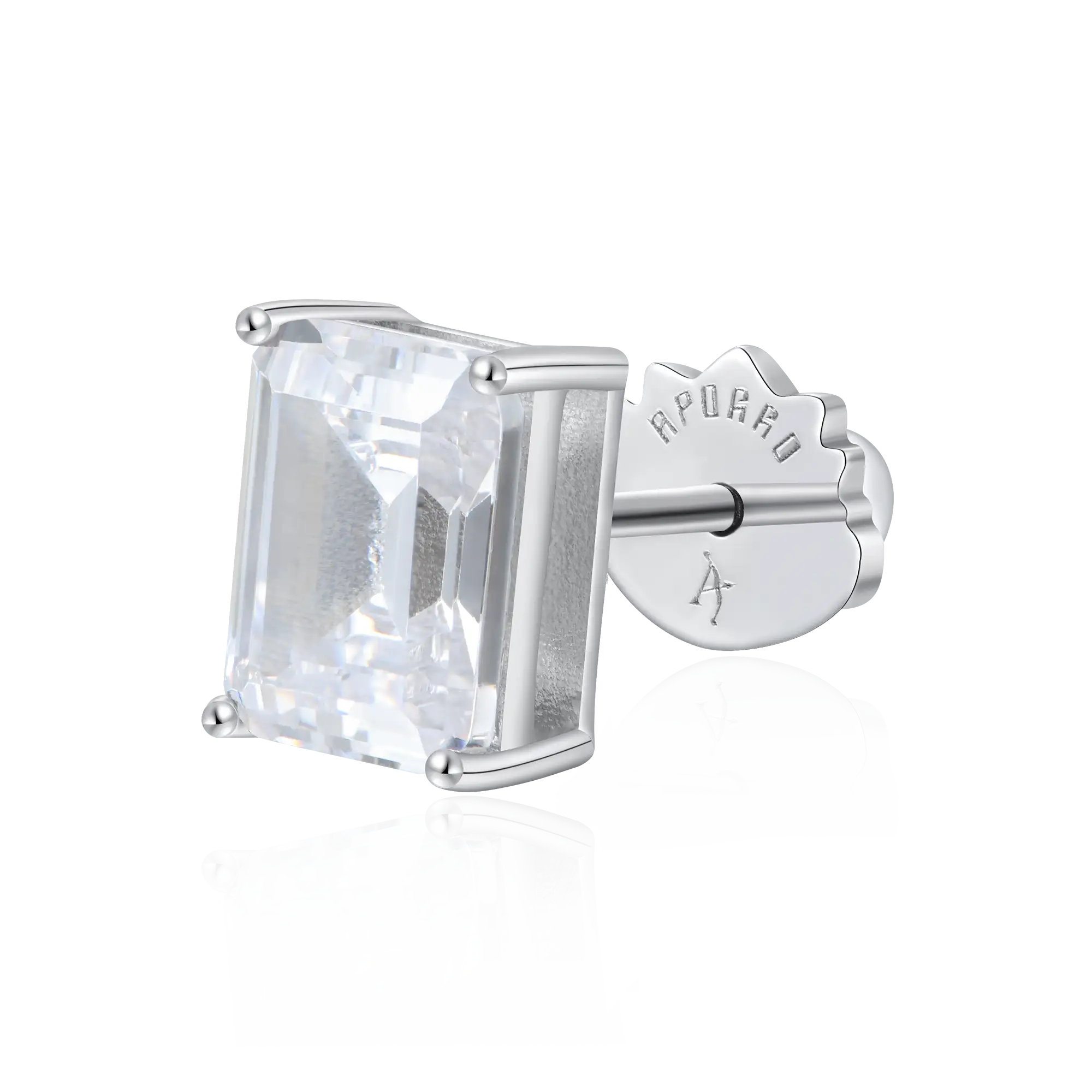 Moissanite S925 Emerald Cut Stud Earrings