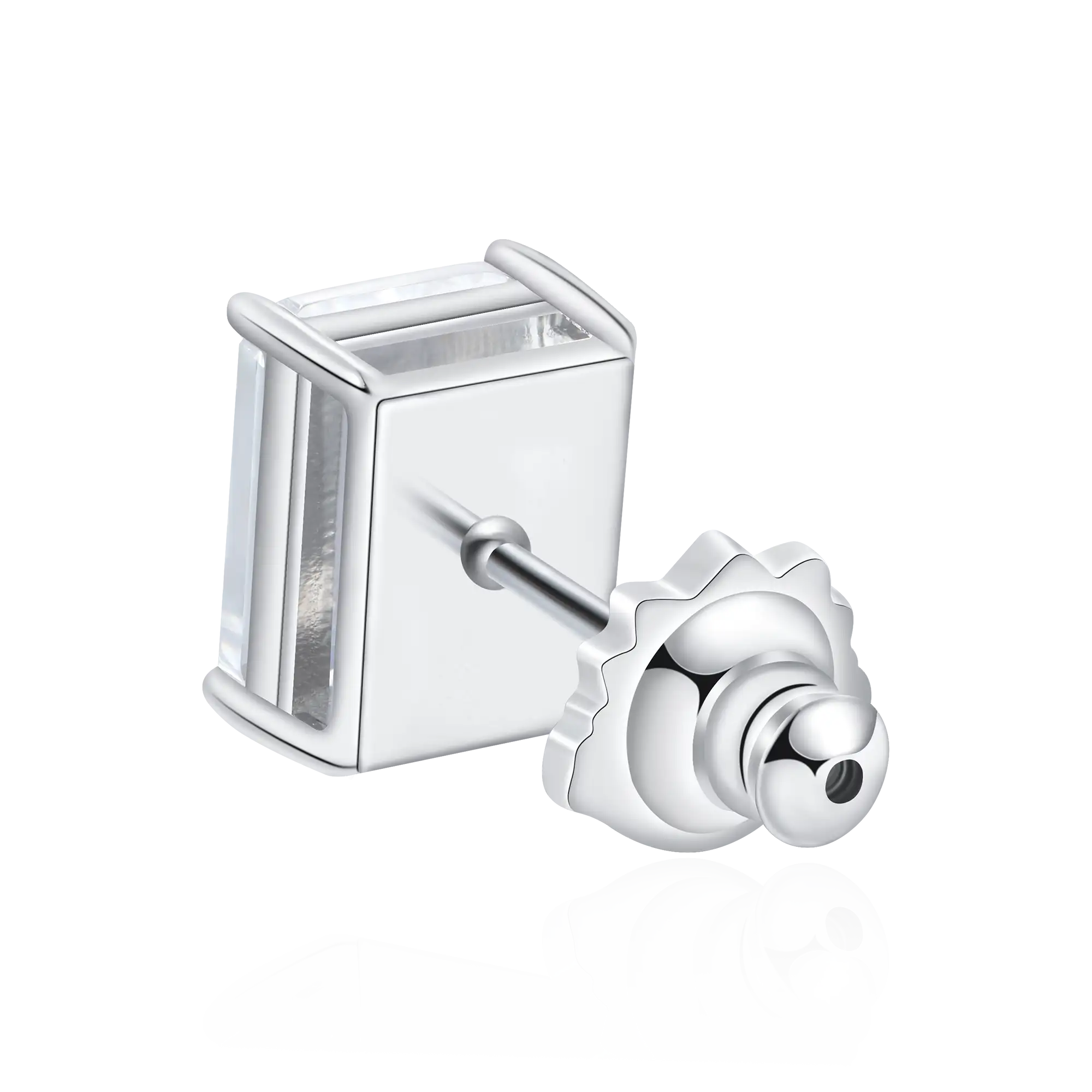 Moissanite S925 Emerald Cut Stud Earrings