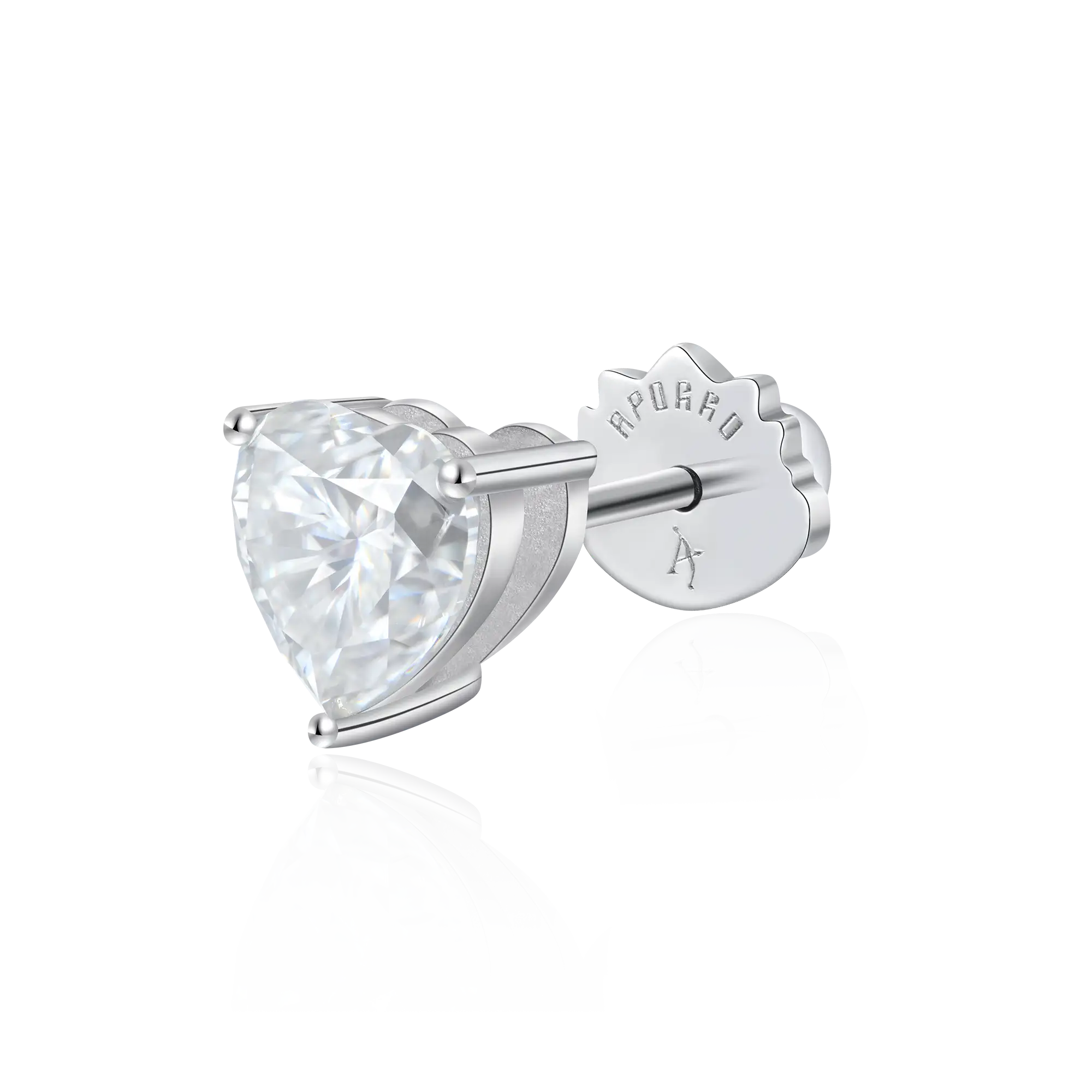 Pendientes de espárragos del corazón de moissanite femenino