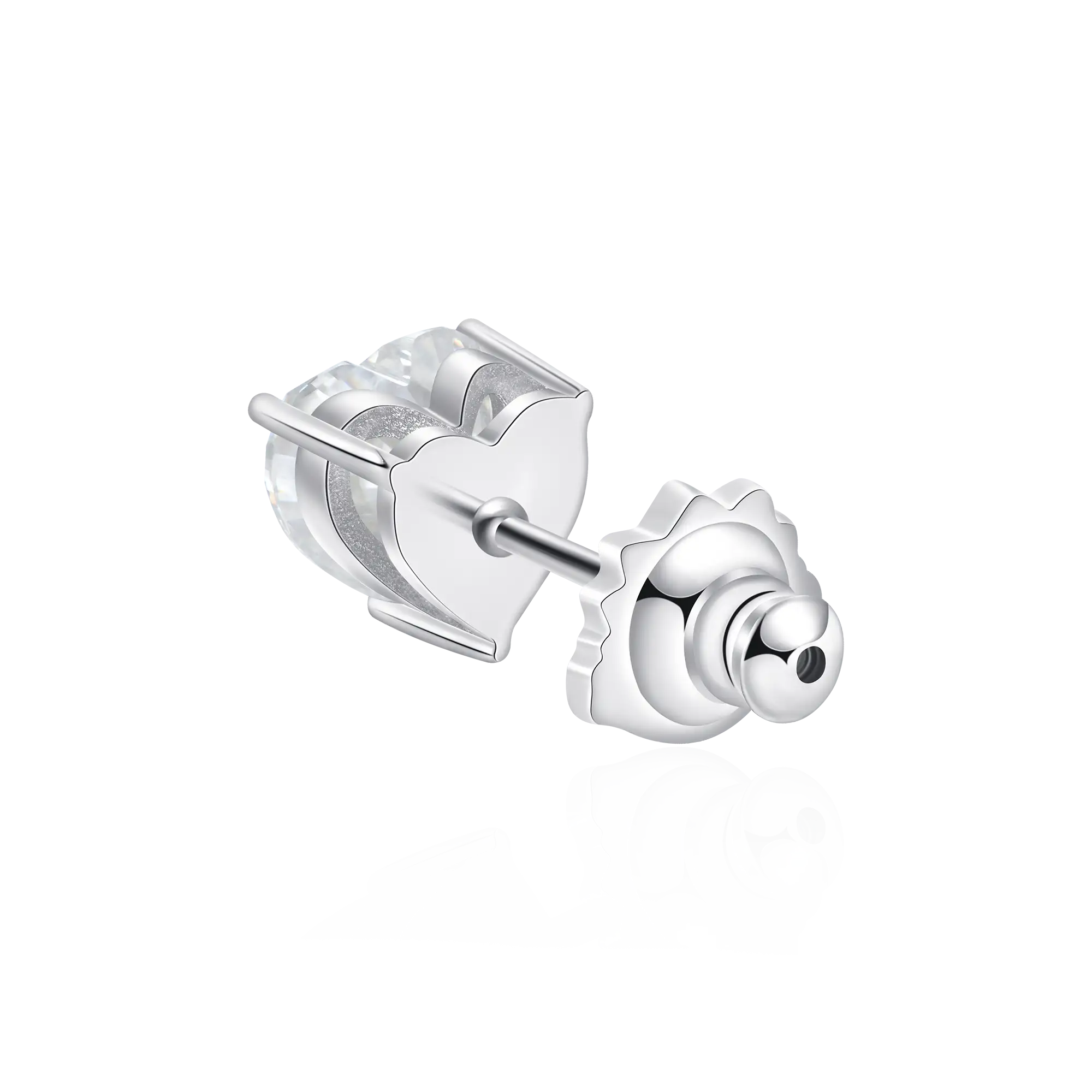 Pendientes de espárragos del corazón de moissanite femenino