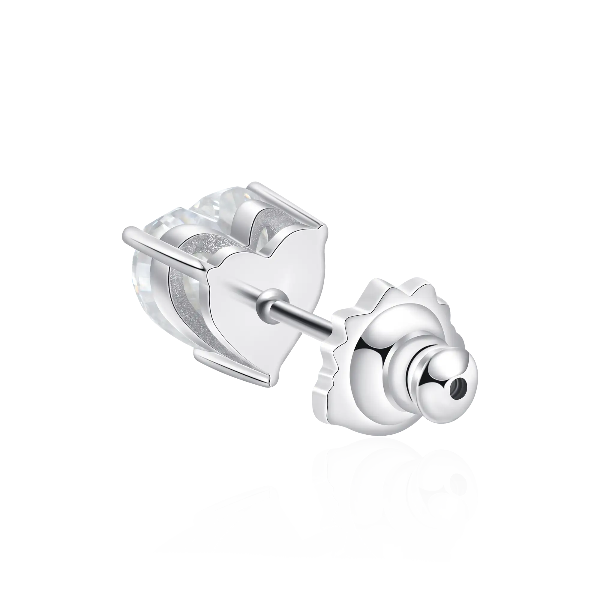 Pendientes de espárragos del corazón de moissanite femenino