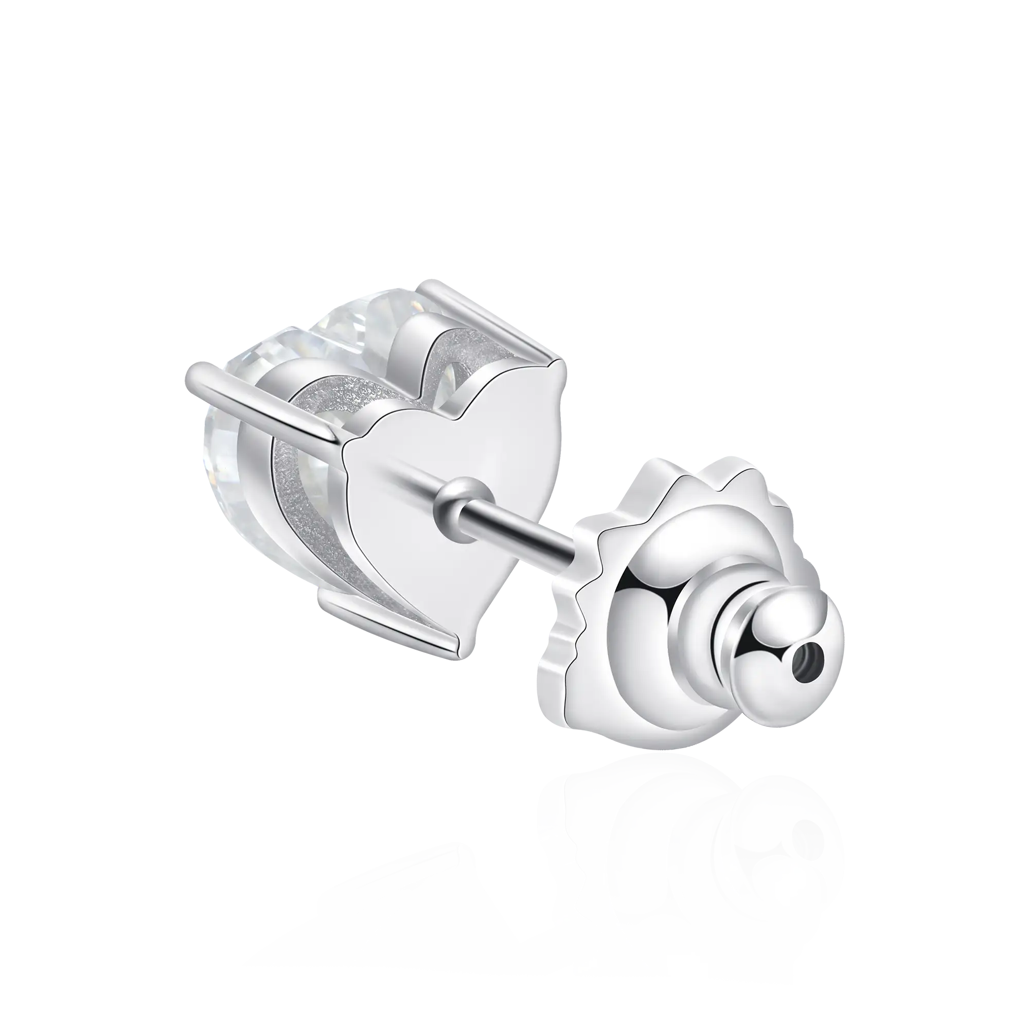 Pendientes de espárragos del corazón de moissanite femenino