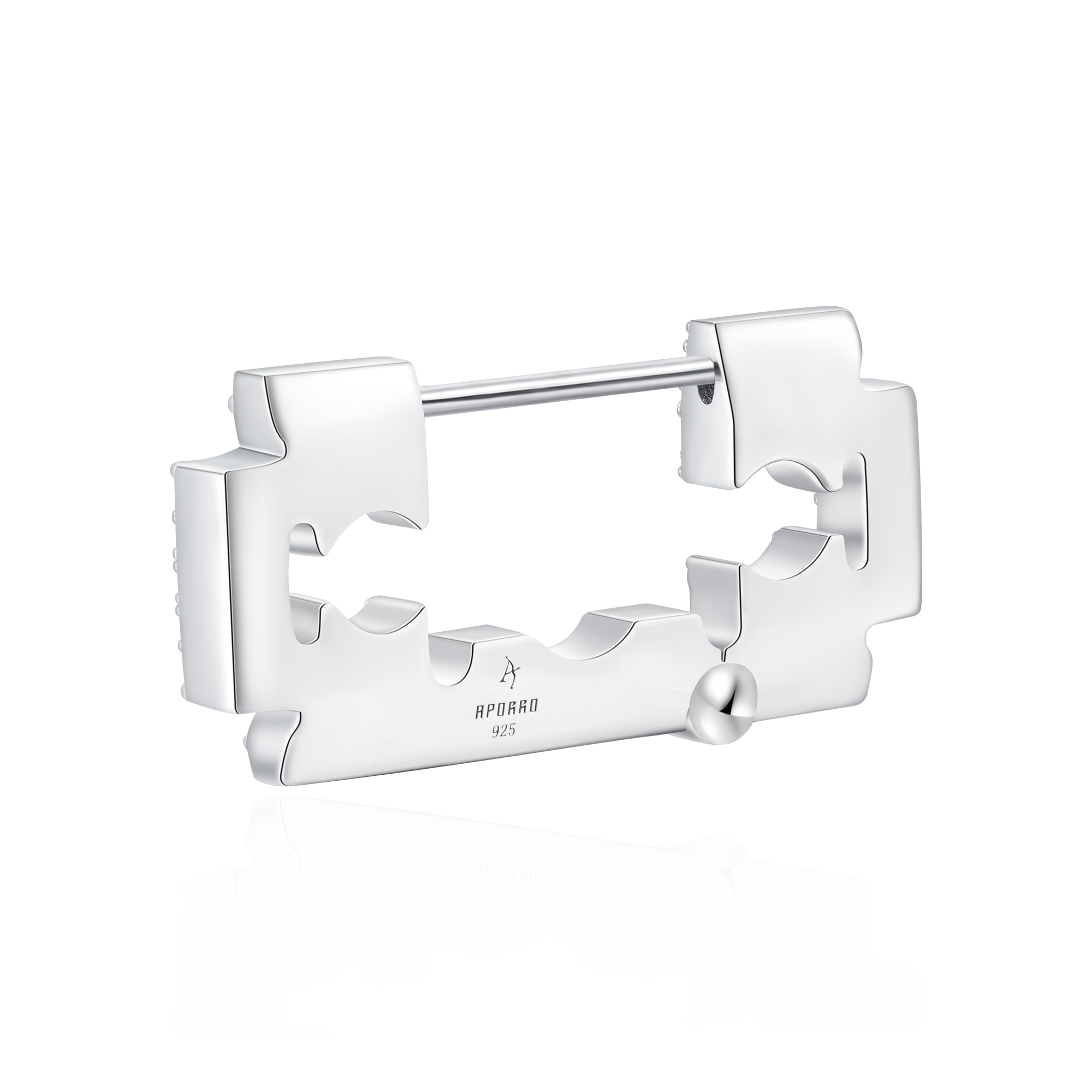 Boucle d'oreille lame audacieuse glacée S925 - Paire