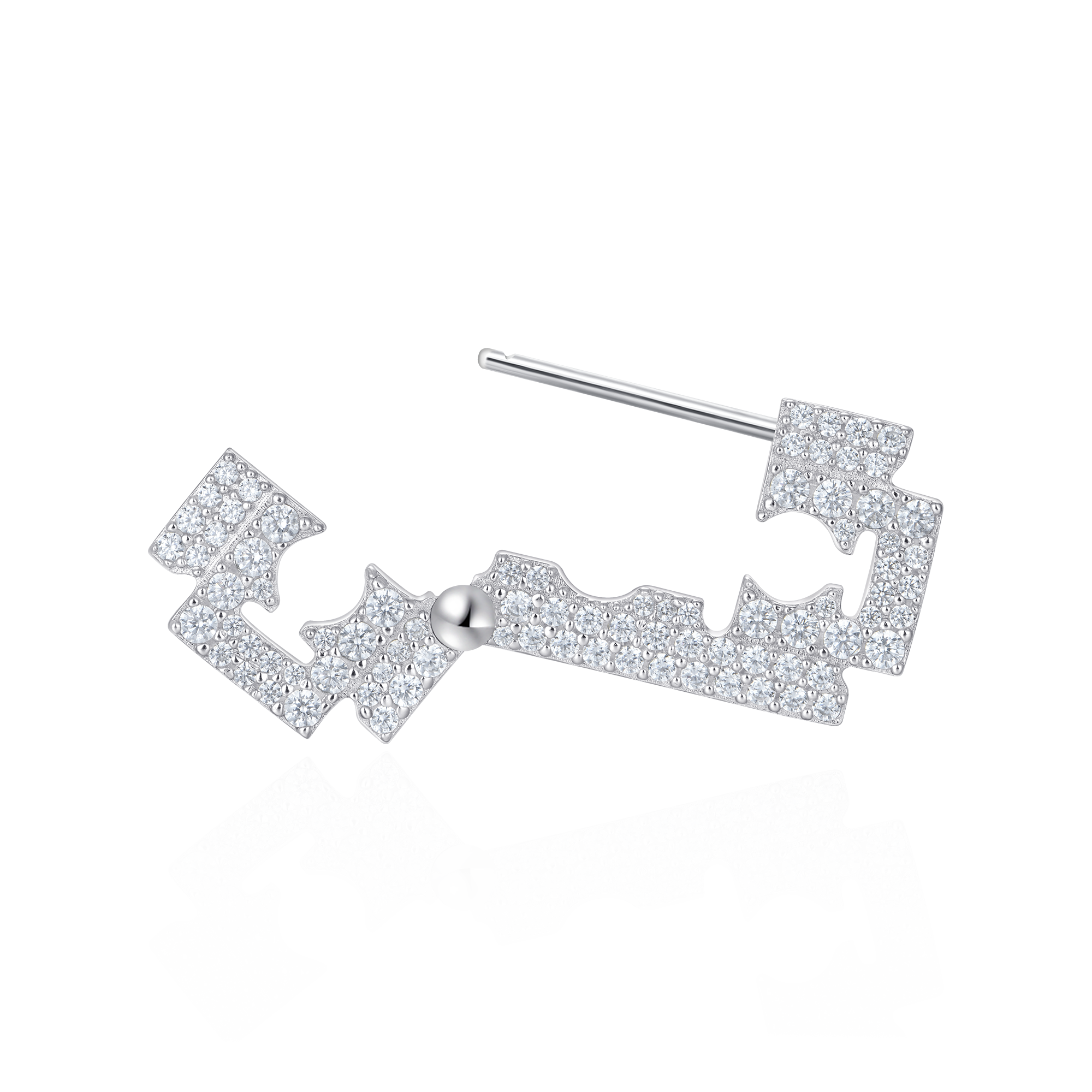 Boucle d'oreille lame audacieuse glacée S925 - Paire