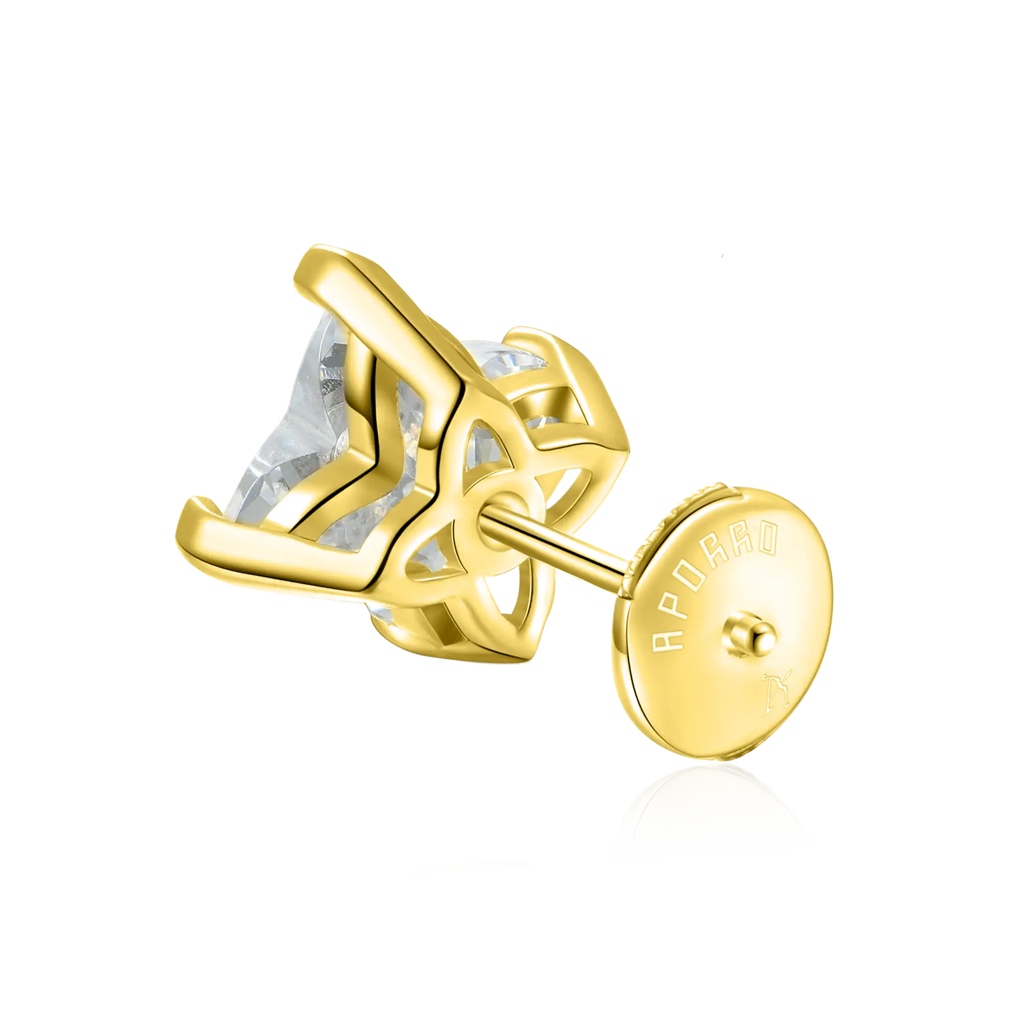 Moissanite S925 Solid Clover Cut Stud Earrings - White