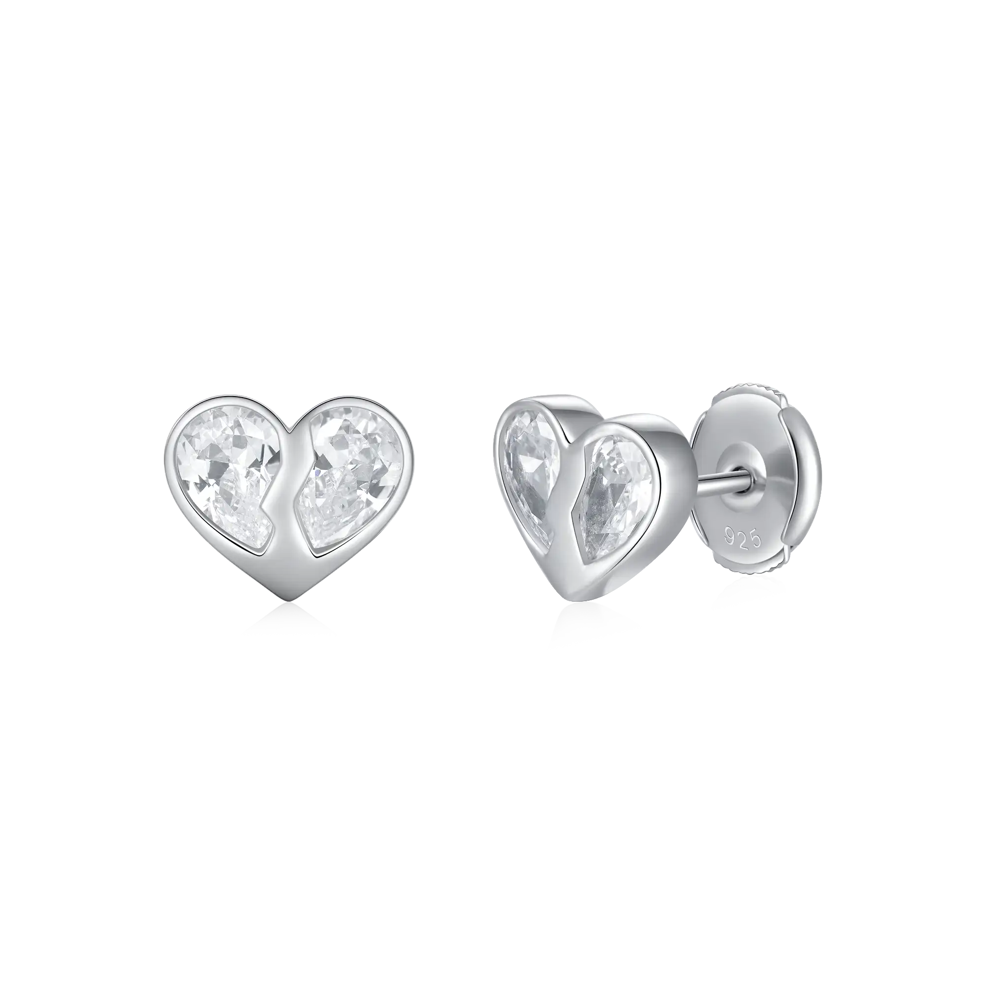 Women's Radiant Hearts Entwined Stud Earrings