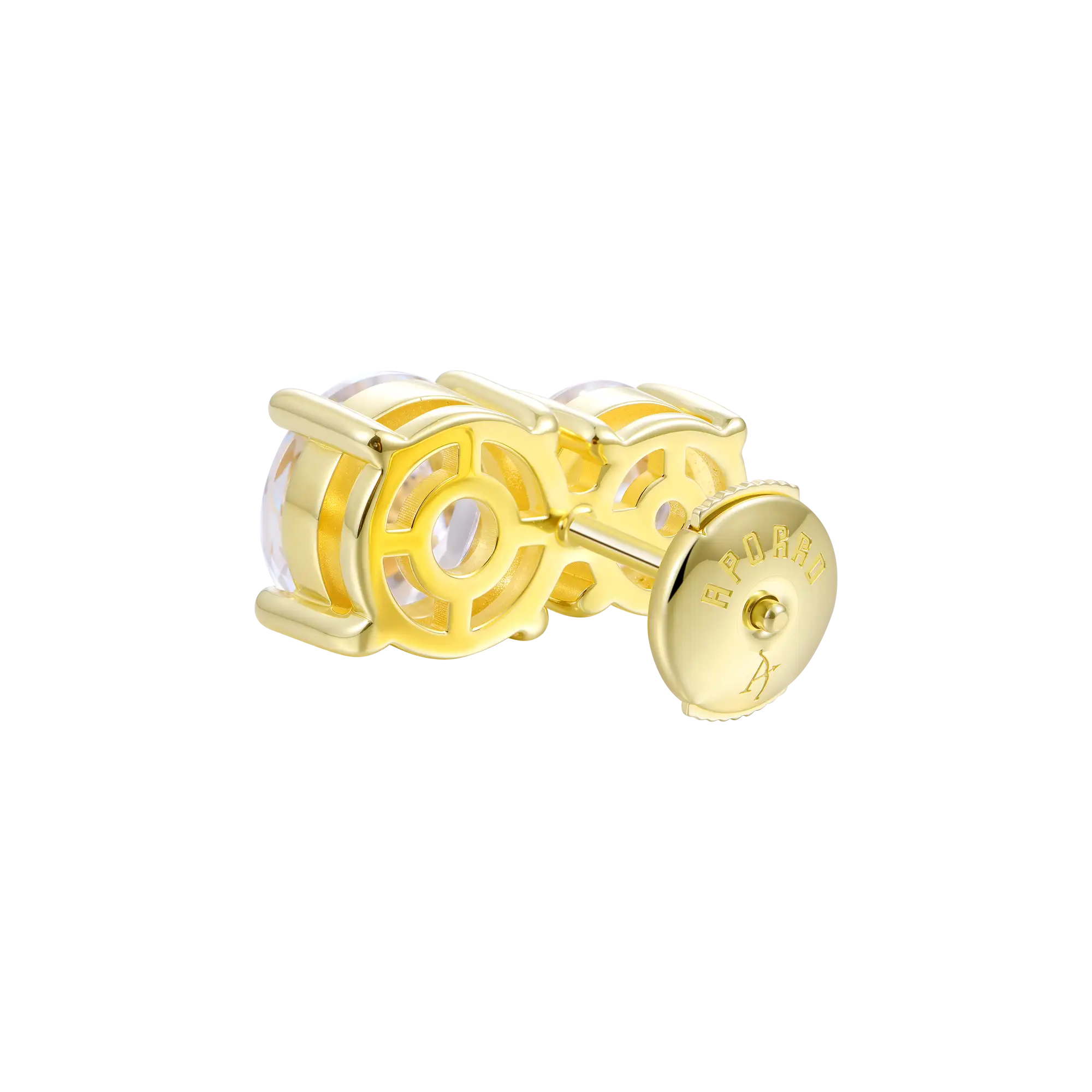 Women's Moissanite Toi et Moi Stud Earrings – Twin Rounds