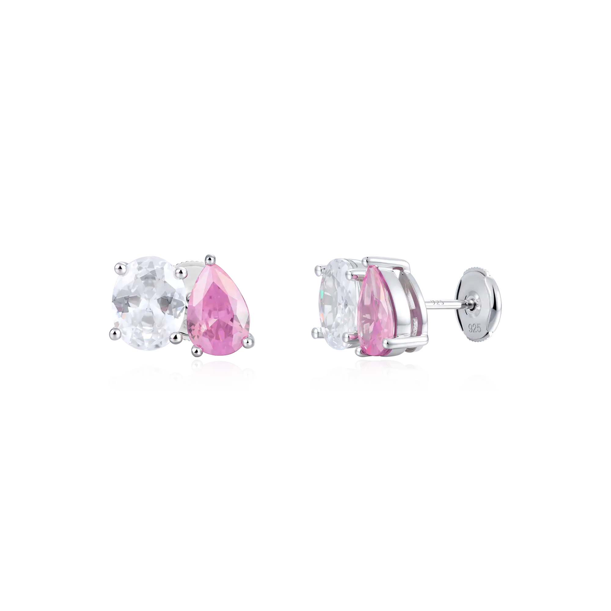 Moissanite Toi et Moi Stud Earrings – Oval & Pear