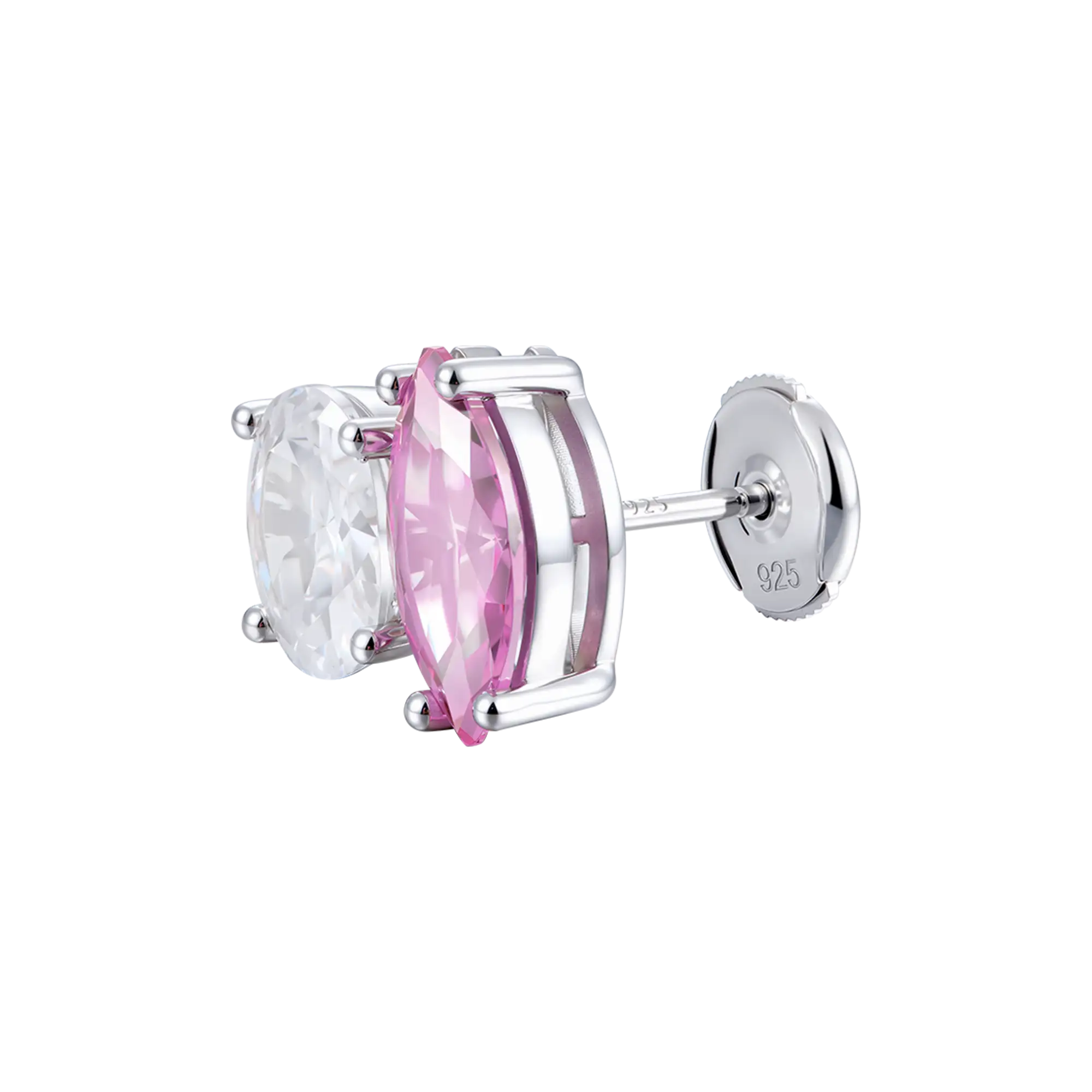 Moissanite Toi et Moi Stud Earrings – Oval & Marquise