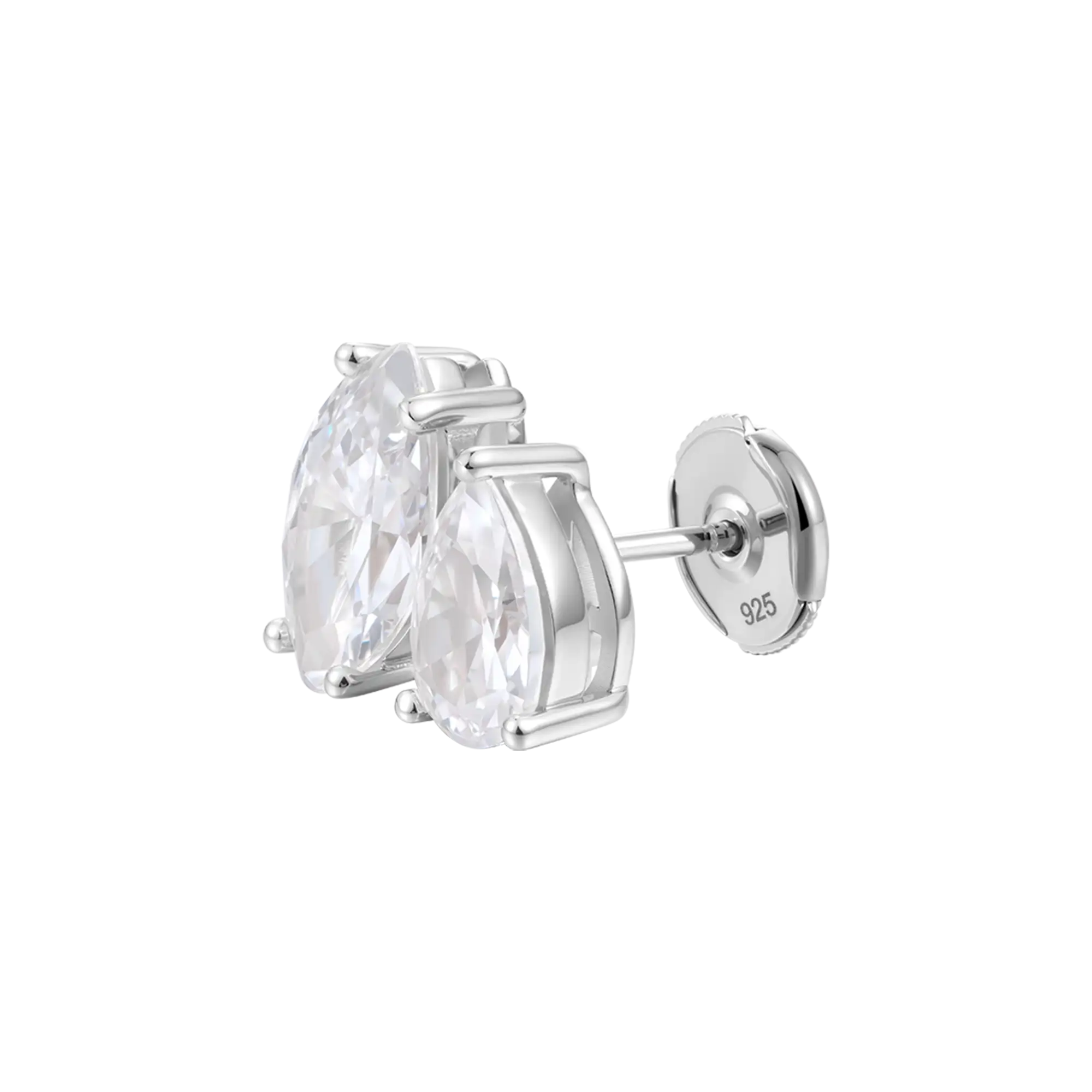 Moissanite Toi et Moi Stud Earrings – Marquise & Pear