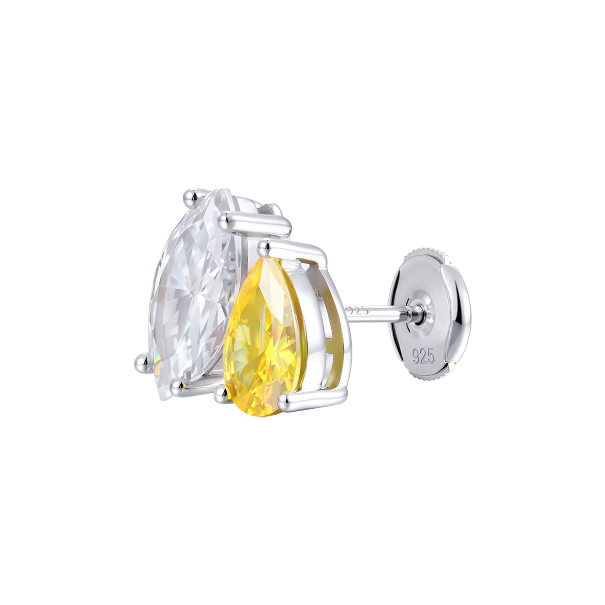Women's Moissanite Toi et Moi Stud Earrings – Marquise & Pear