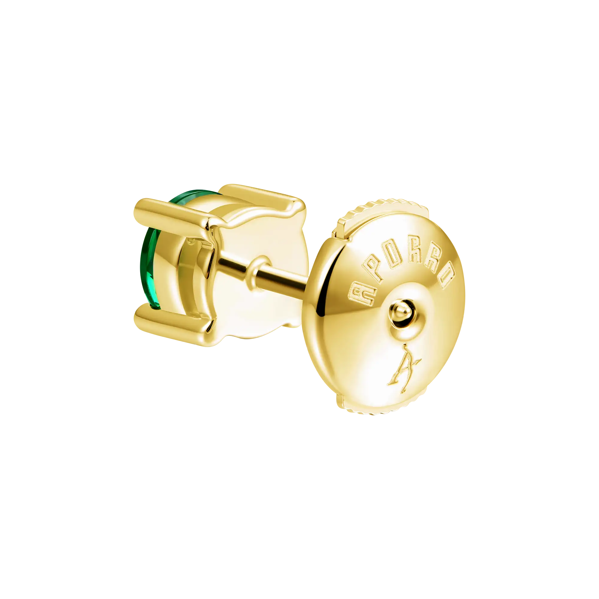 Moissanite Round Cut Stud Earring - Green