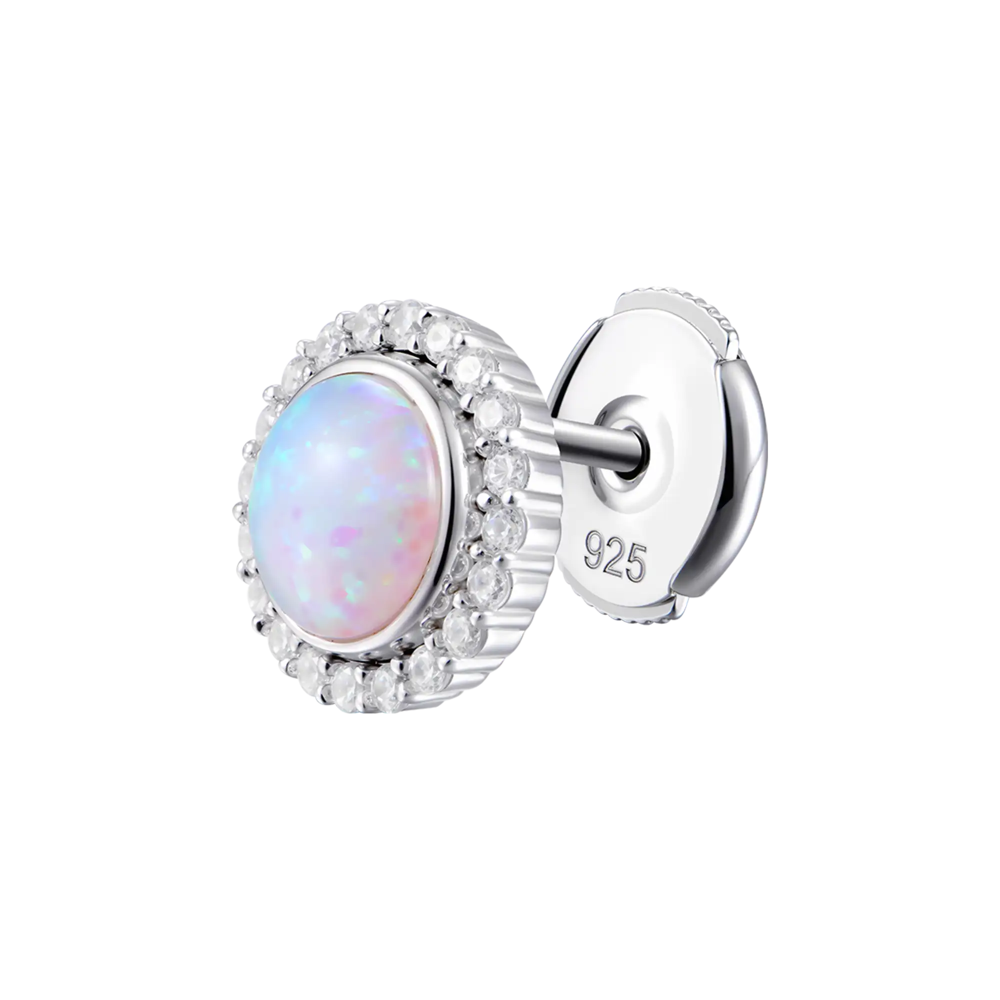 Women's S925 Opal Halo Detachable Stud Earrings