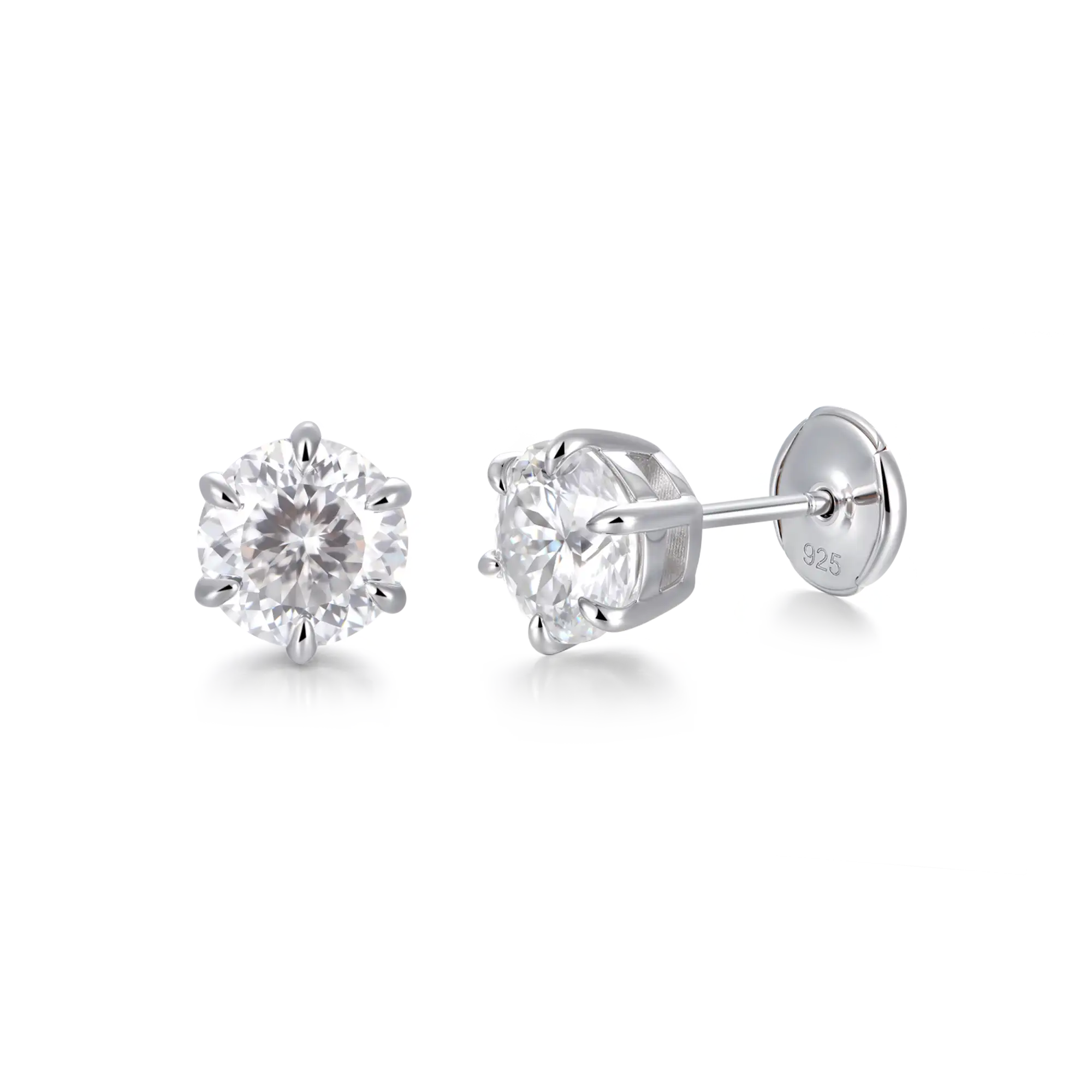 Boucle d'oreille à tige taille portugaise