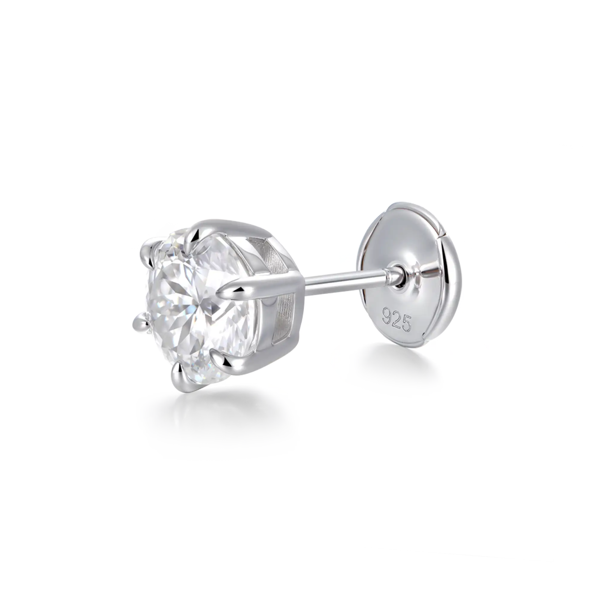 Boucle d'oreille à tige taille portugaise