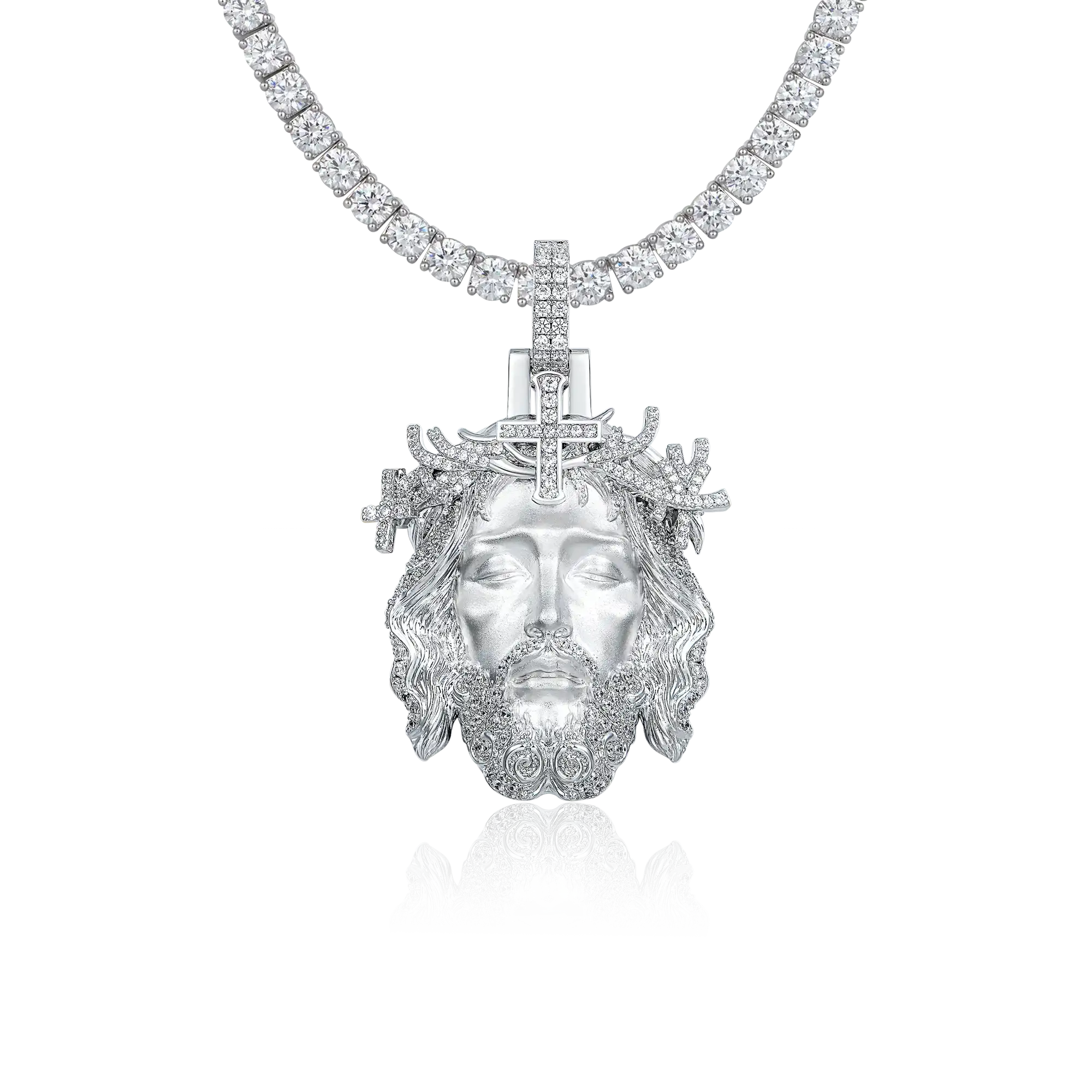 Ice Divine Shine Jesus Pendant & Chain Set