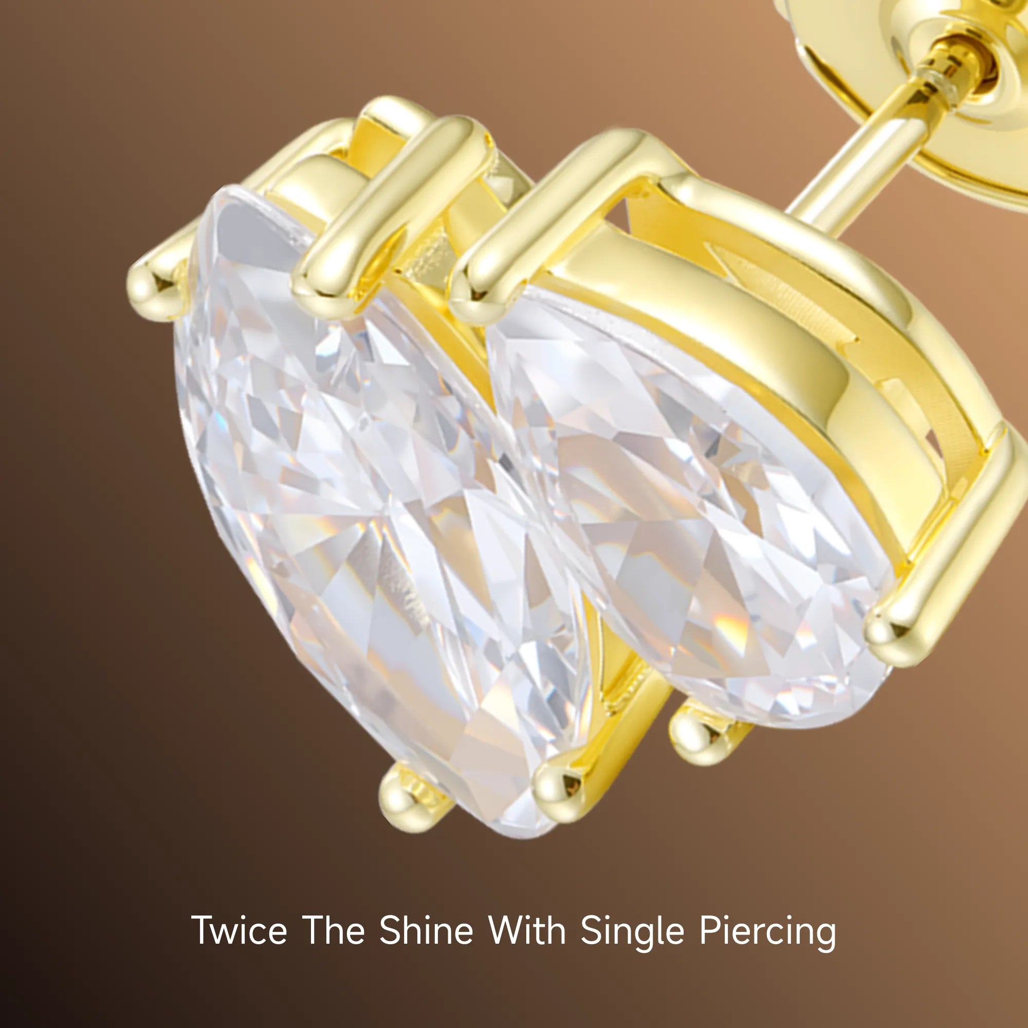 Women's Moissanite Toi et Moi Stud Earrings – Marquise & Pear