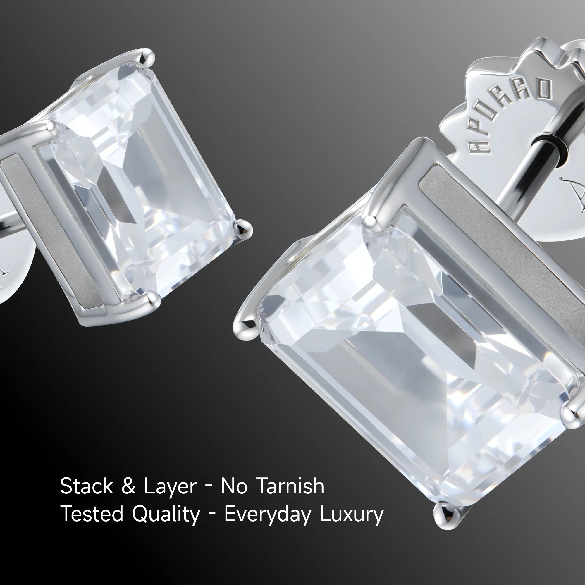 Moissanit Emerald Cut Ohrringe geschnitten