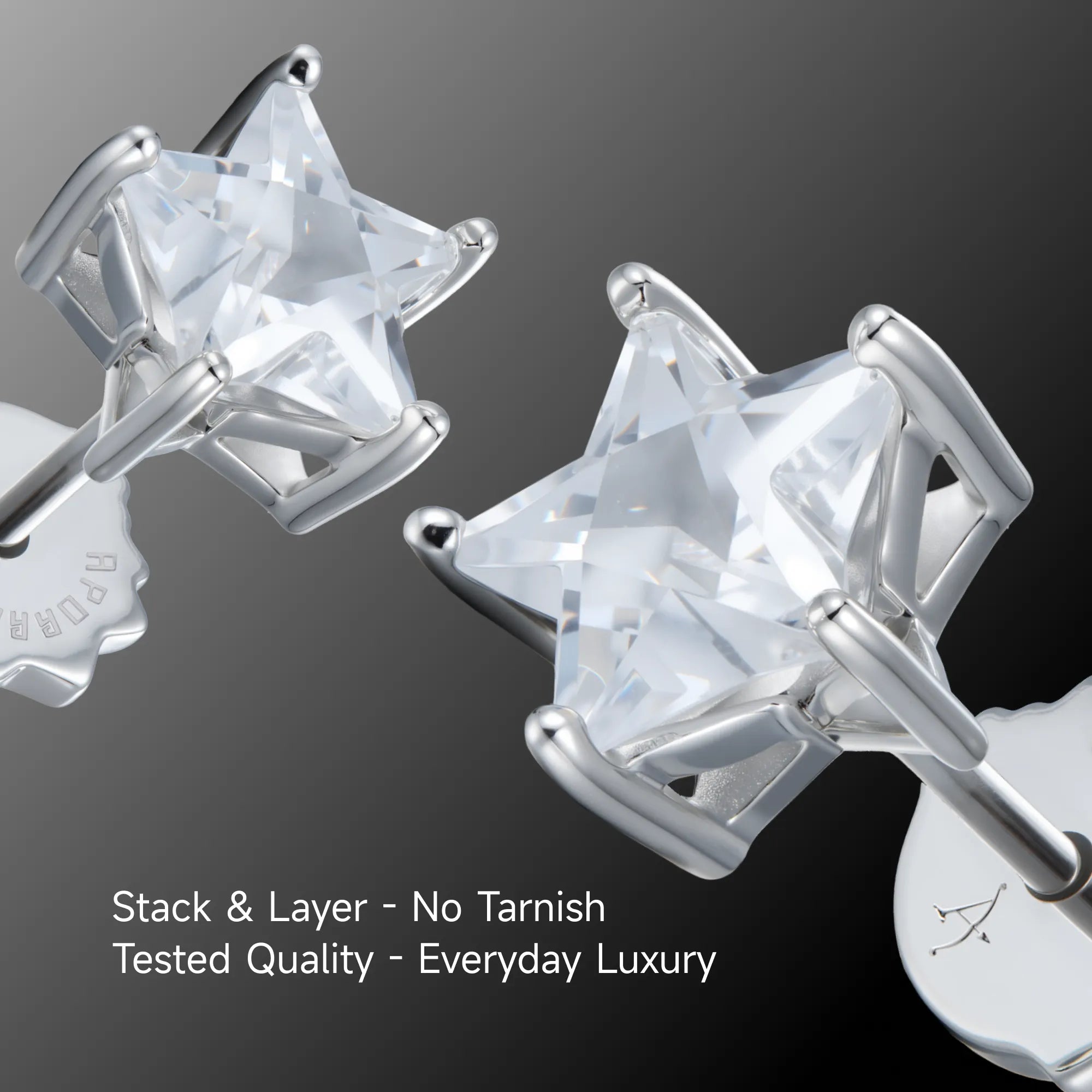 Moissanite S925 Pentagram Stud Earrings