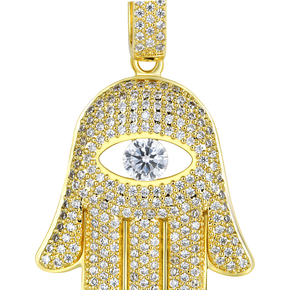 Moissanite Hamsa Pendant