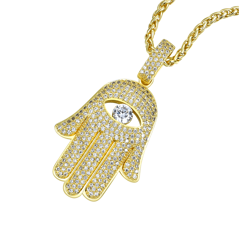 Moissanite Hamsa Pendant