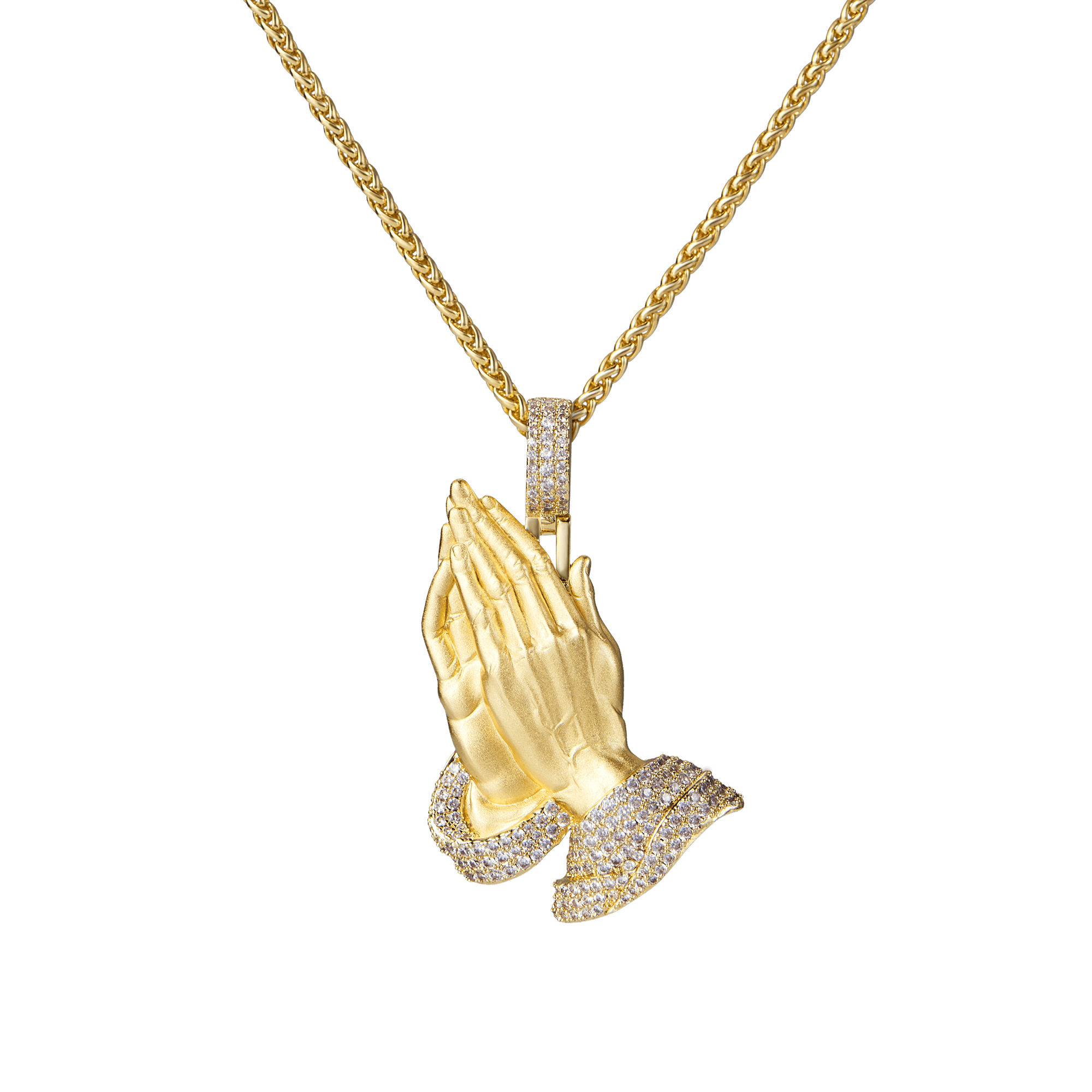 Moissanite Praying Hand Pendant