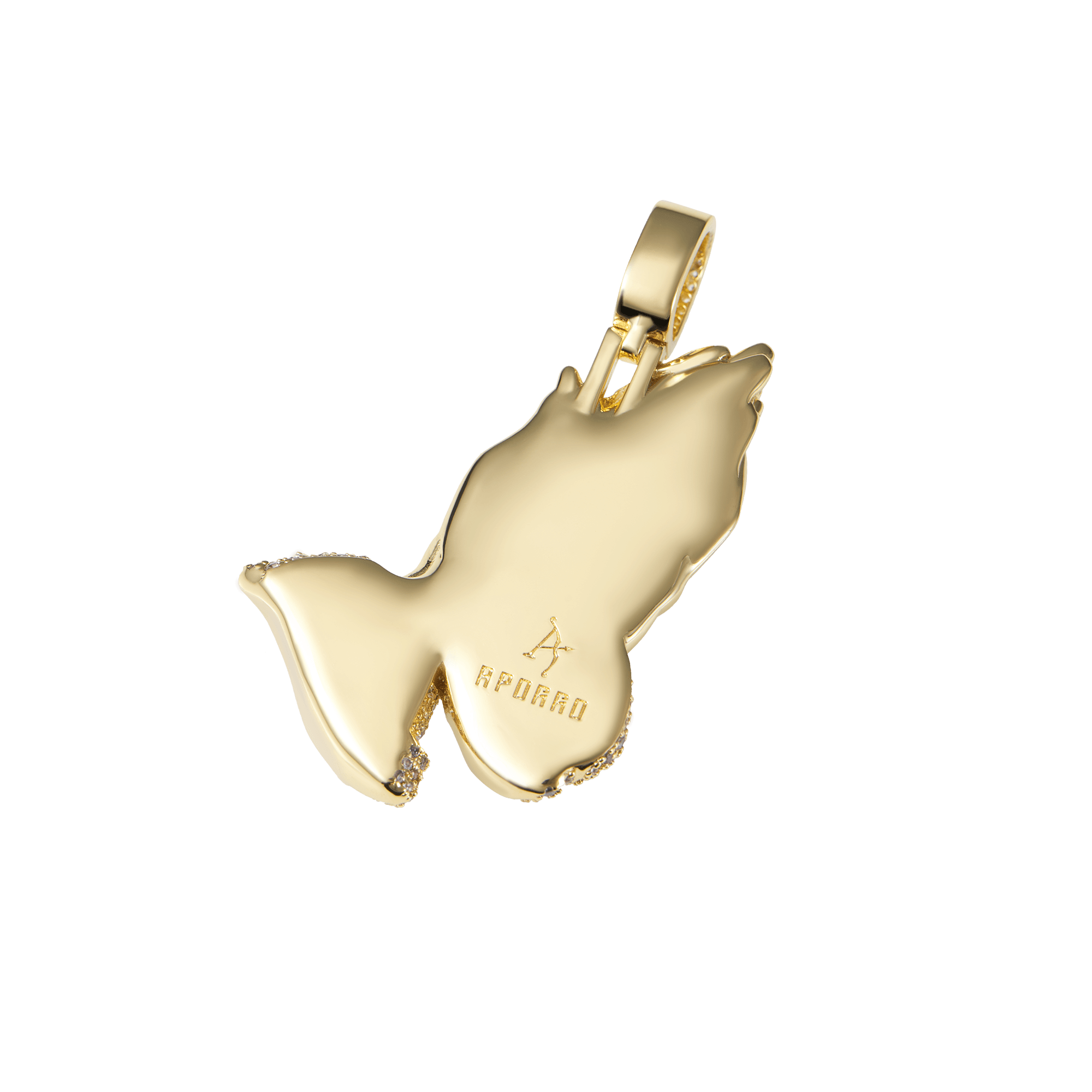 Moissanite Praying Hand Pendant