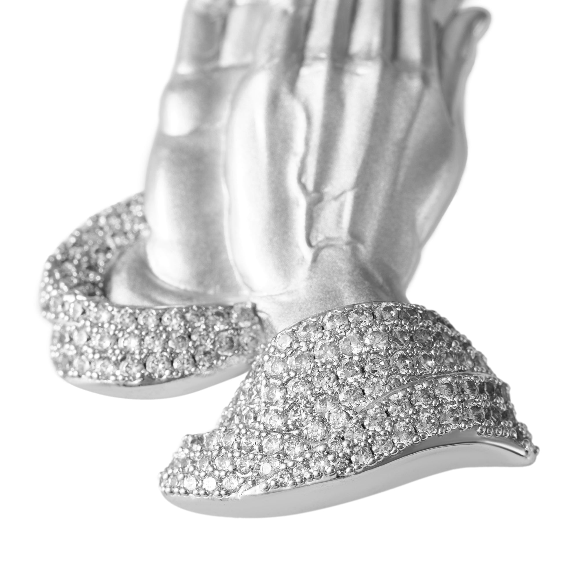 Moissanite Praying Hand Pendant