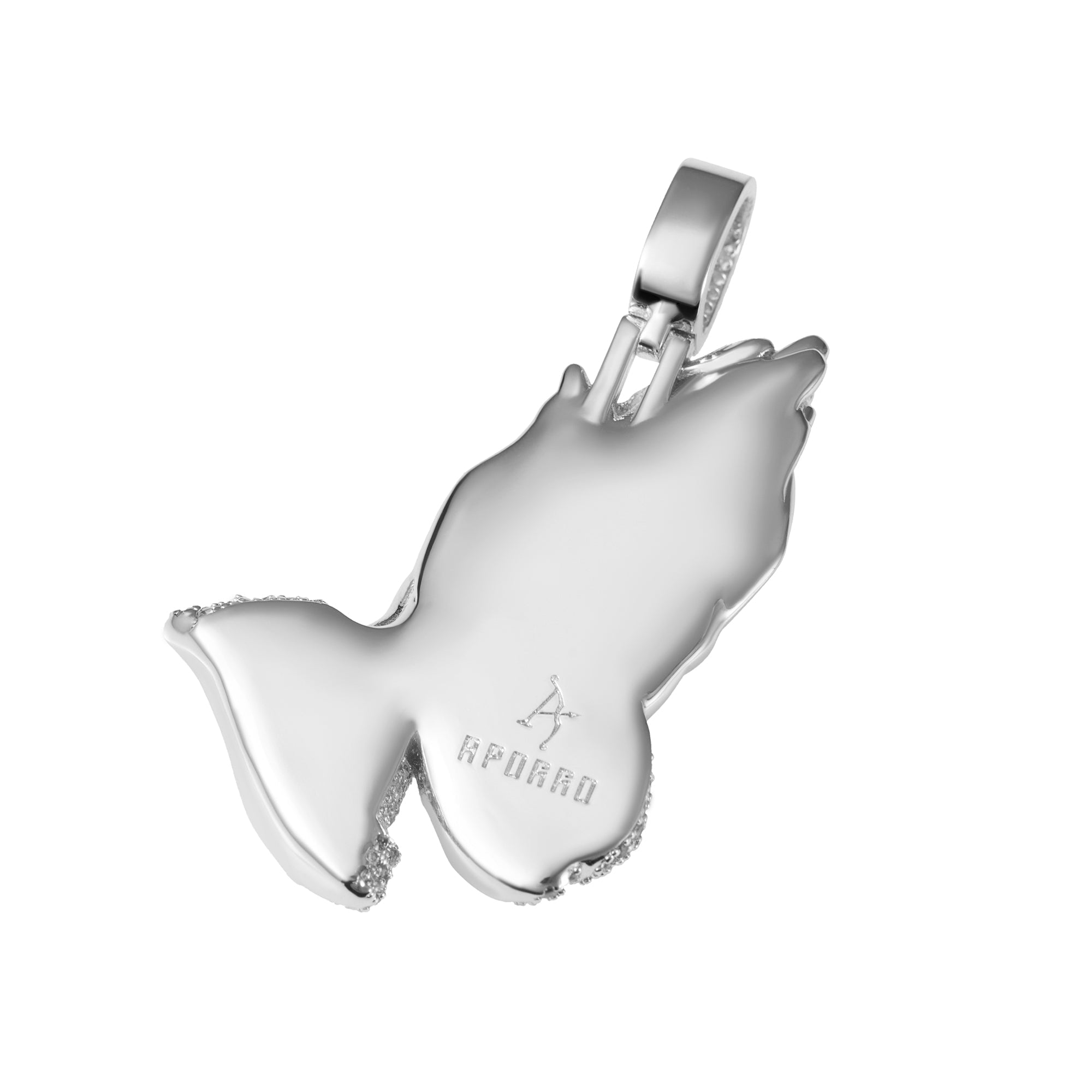 Moissanite Praying Hand Pendant