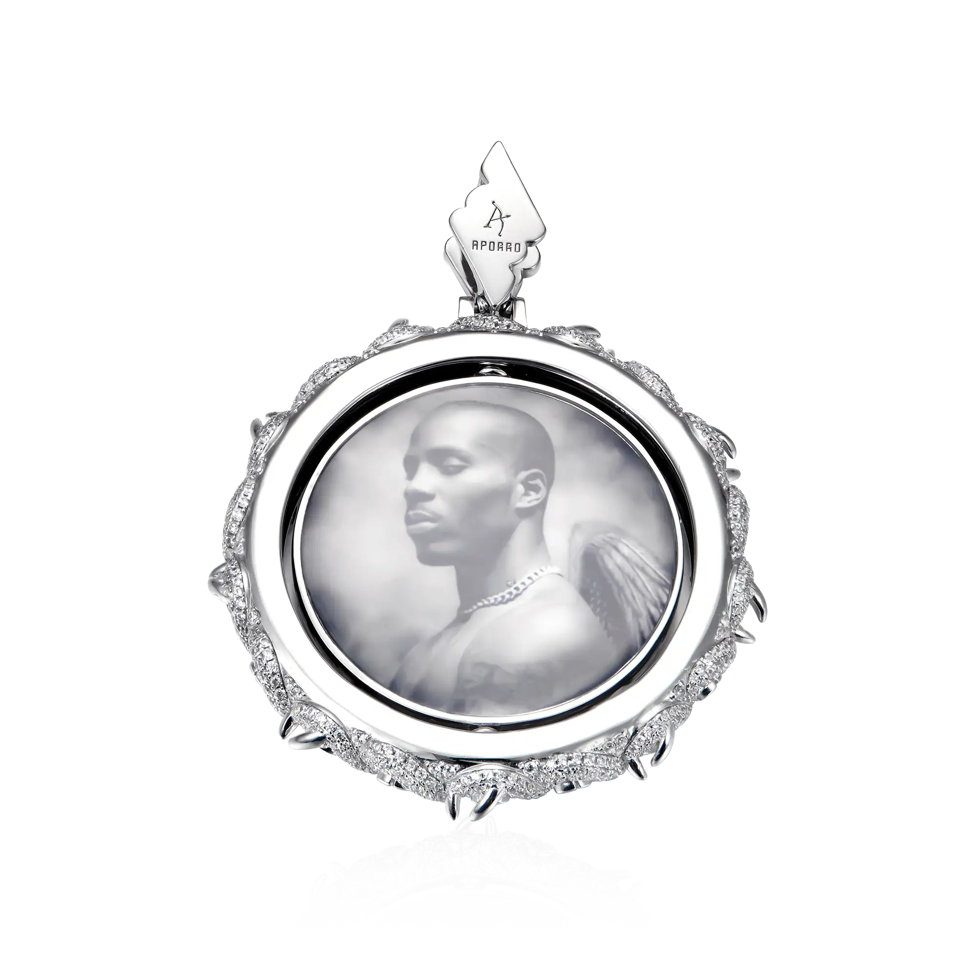 Custom Rotating Double Sided Moissanite Thorns Photo Pendant