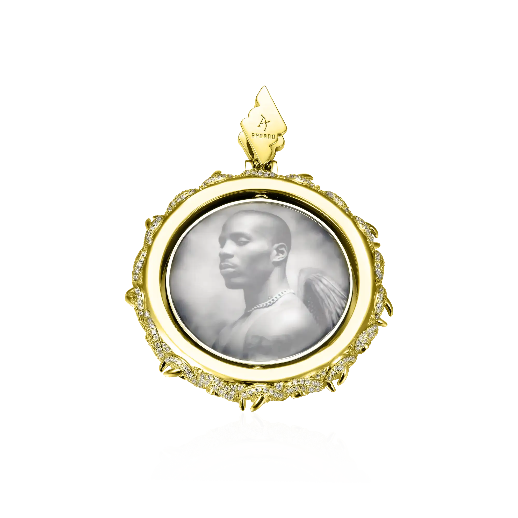 Custom Rotating Double Sided Moissanite Thorns Photo Pendant