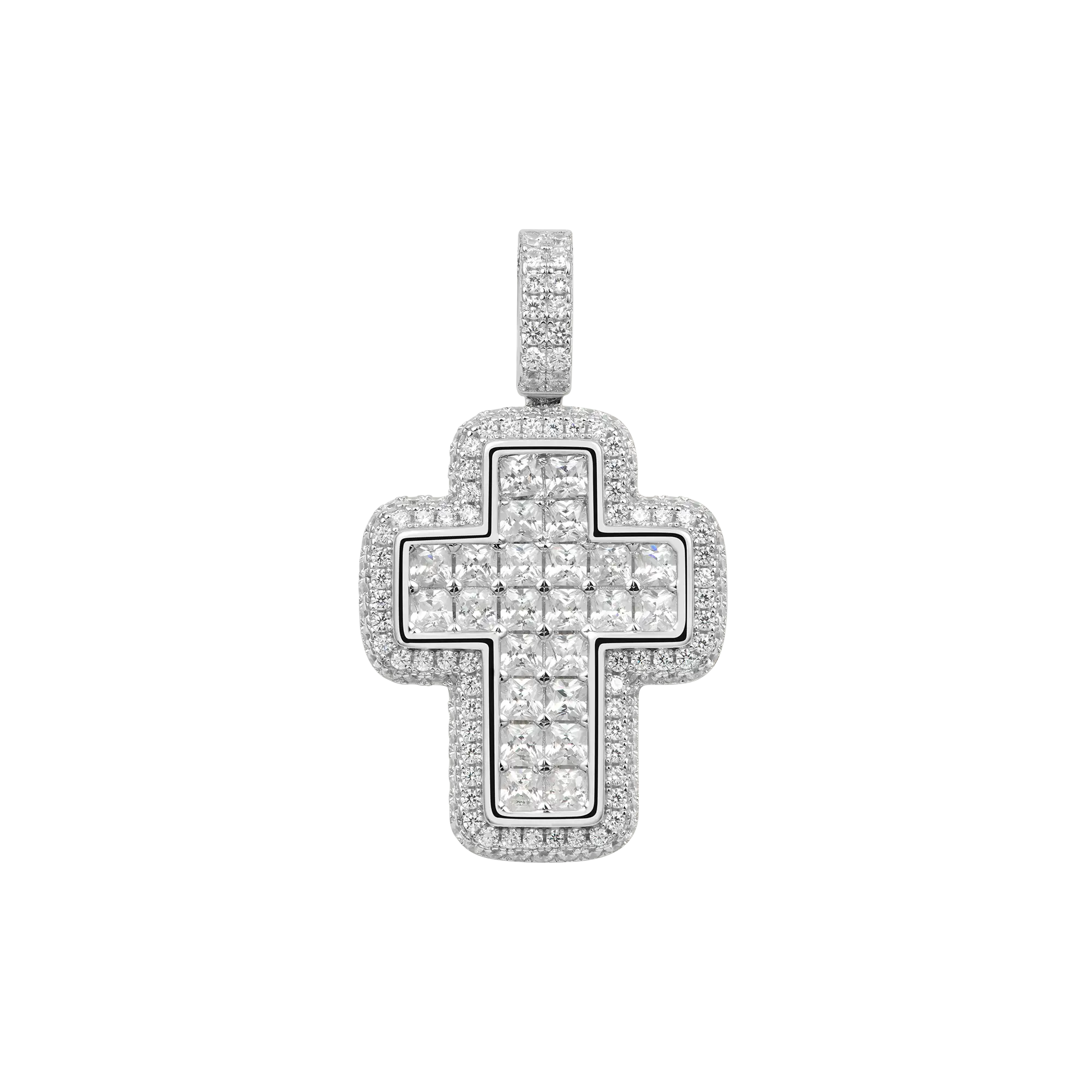 Radiant Cut Cross Pendant