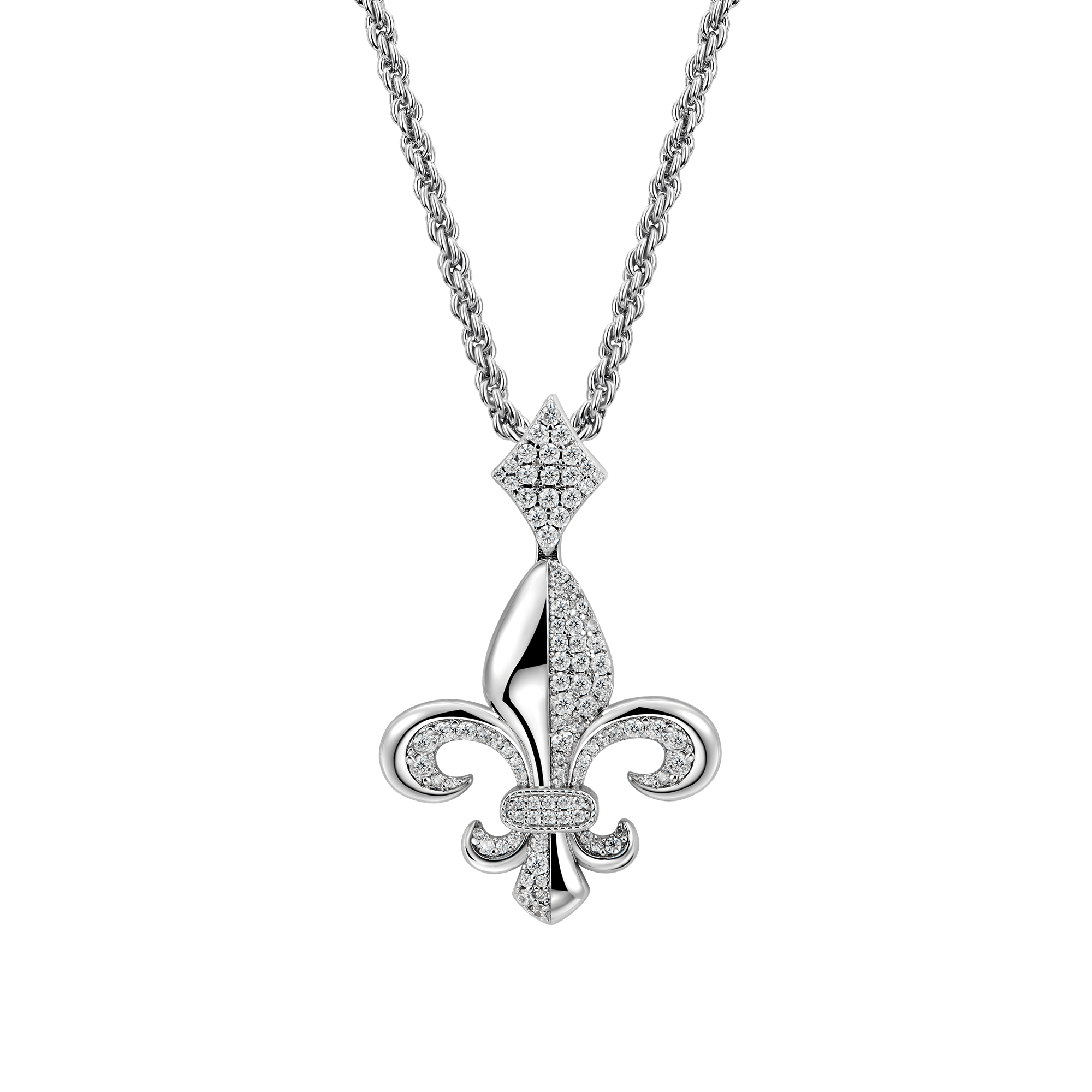 Ciondolo Moissanite Fleur de lis