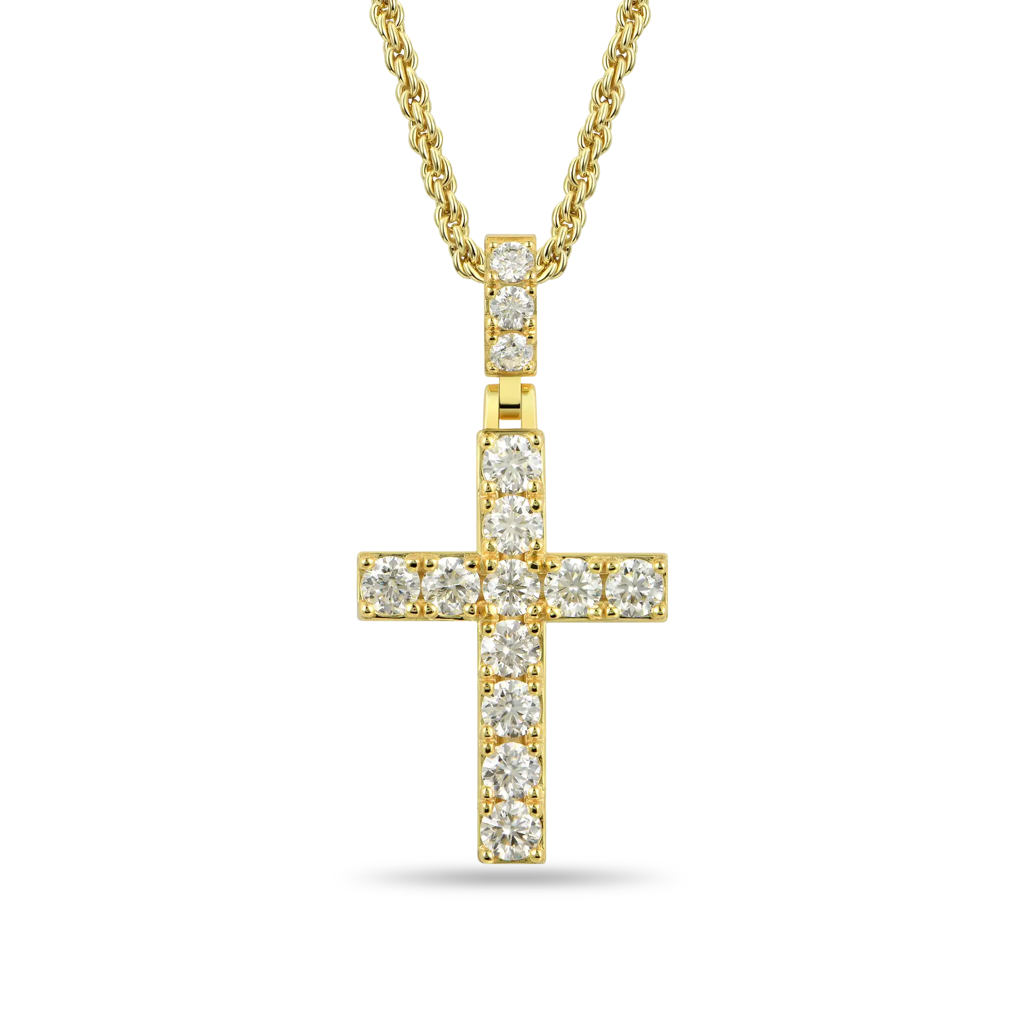 Solid Tennis Cross Pendant - Medium