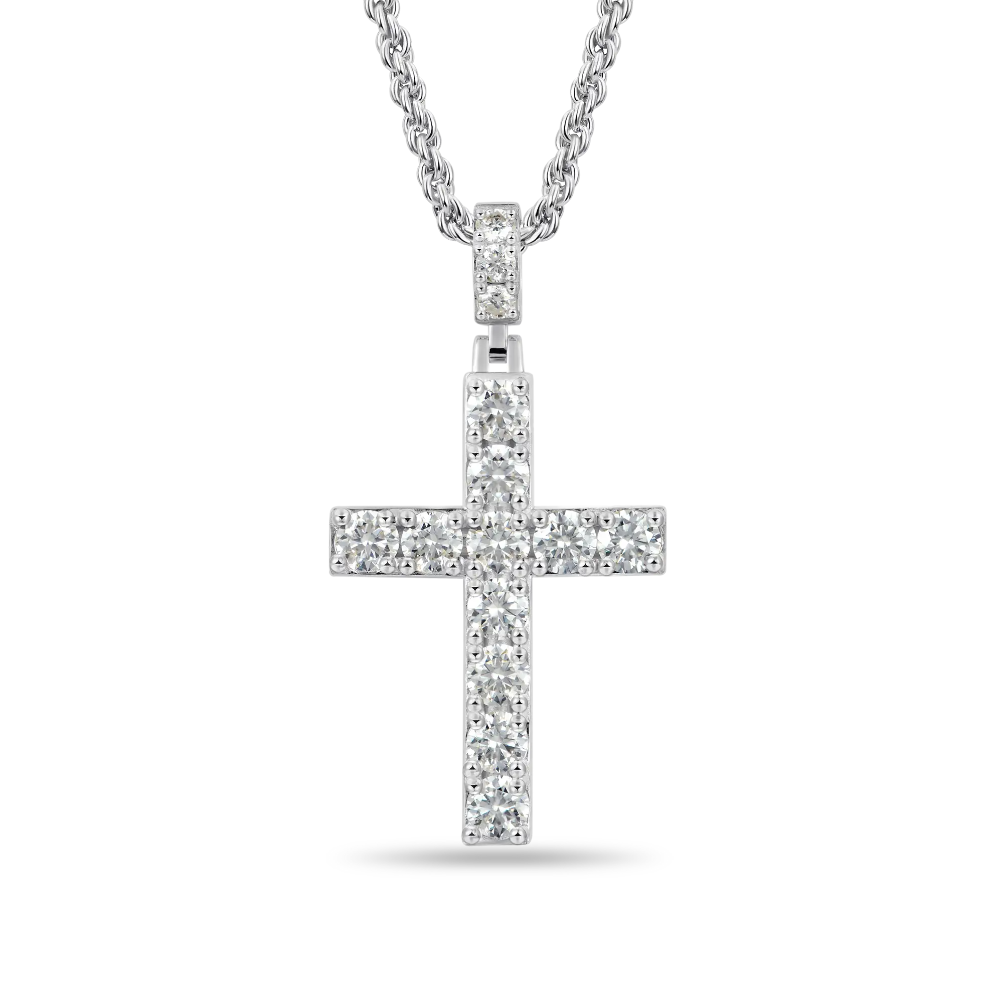 Solid Tennis Cross Pendant - Large