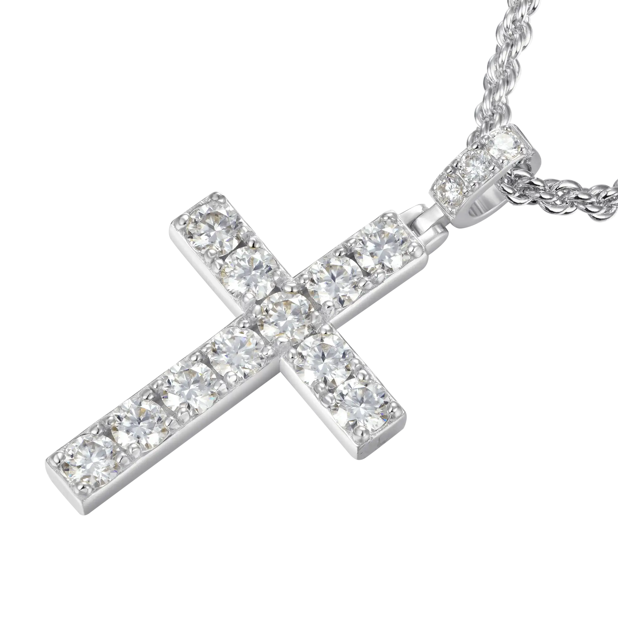 Solid Tennis Cross Pendant - Large