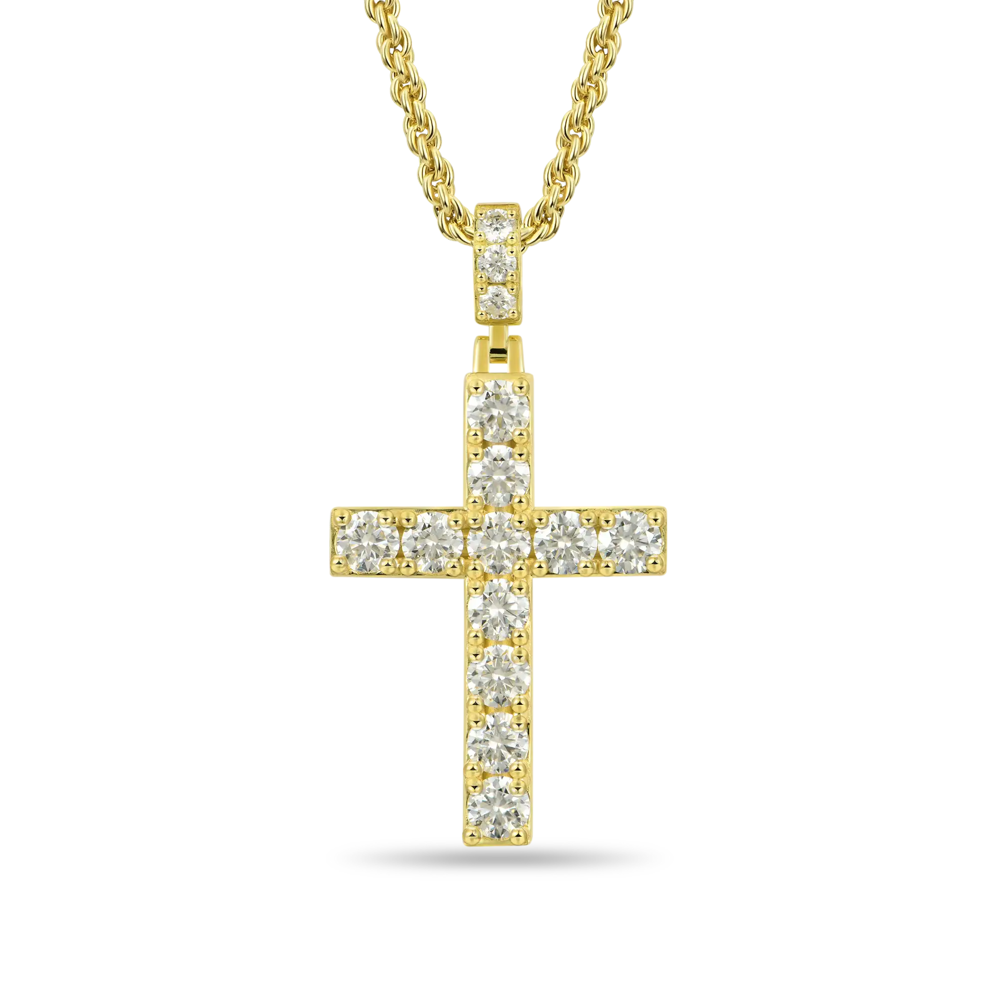 Solid Tennis Cross Pendant - Large
