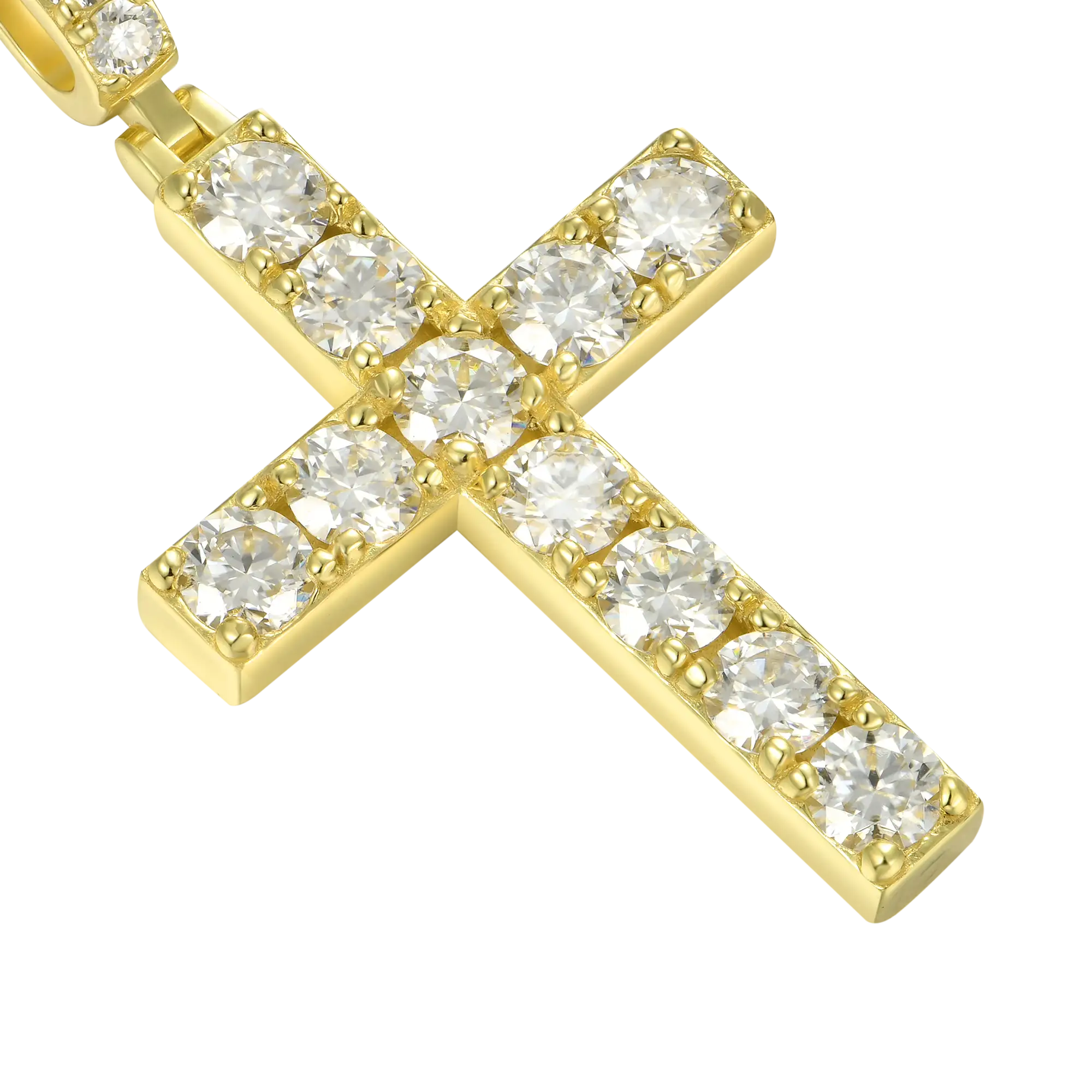 Solid Tennis Cross Pendant - Large