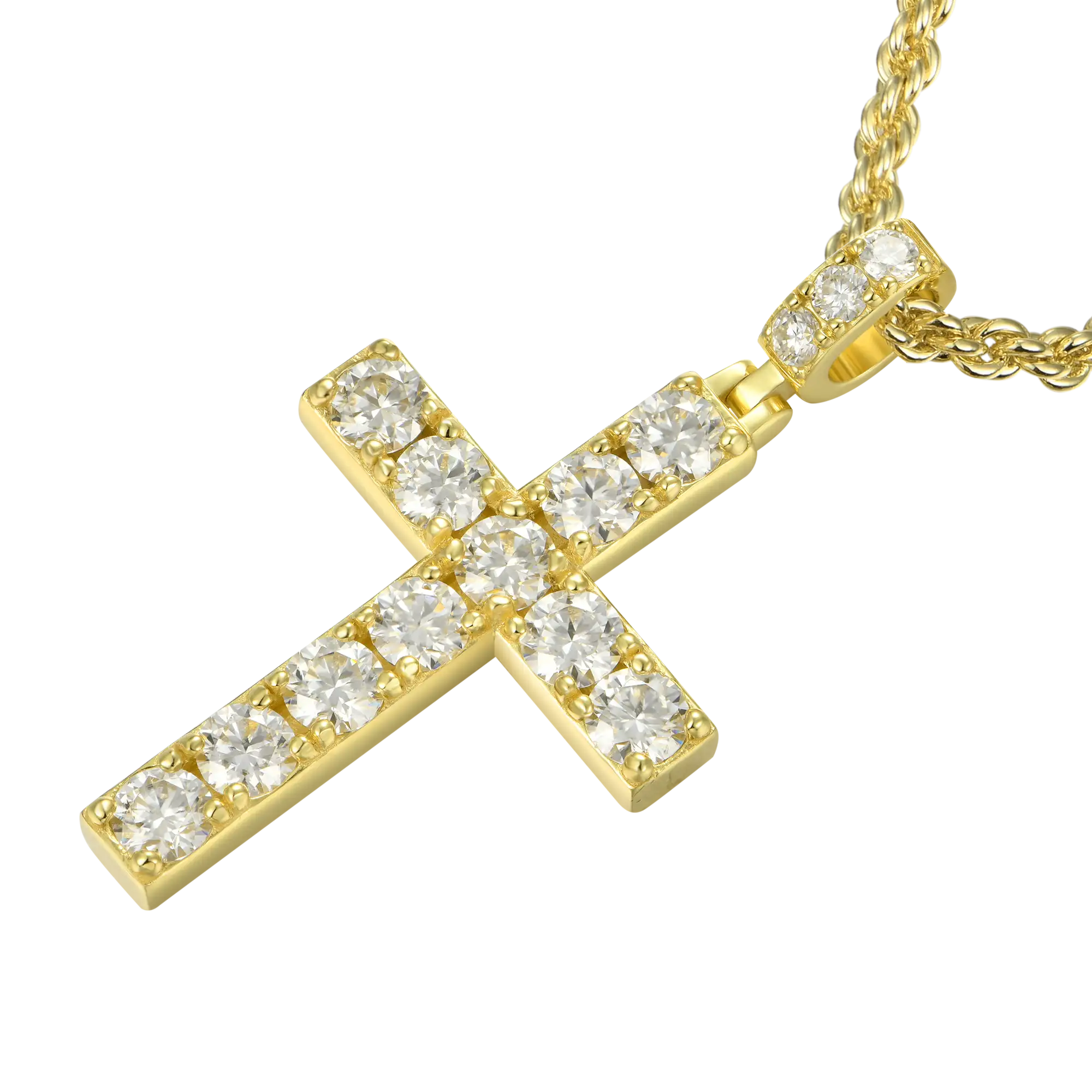 Solid Tennis Cross Pendant - Large