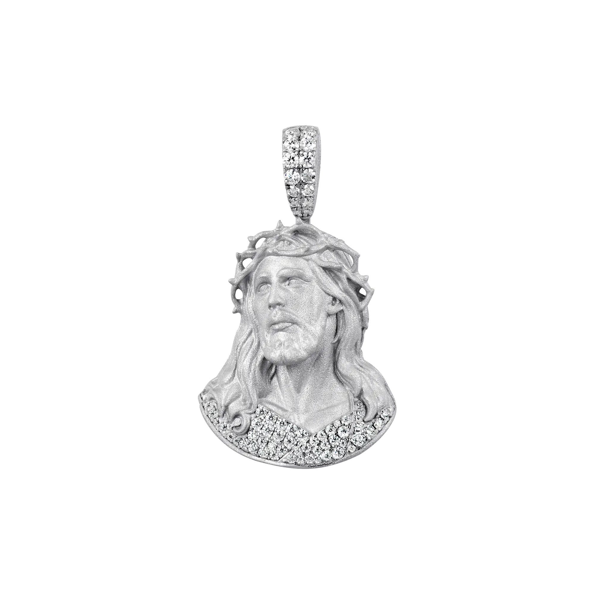 Moissanite Crucifix Pendant-Medium