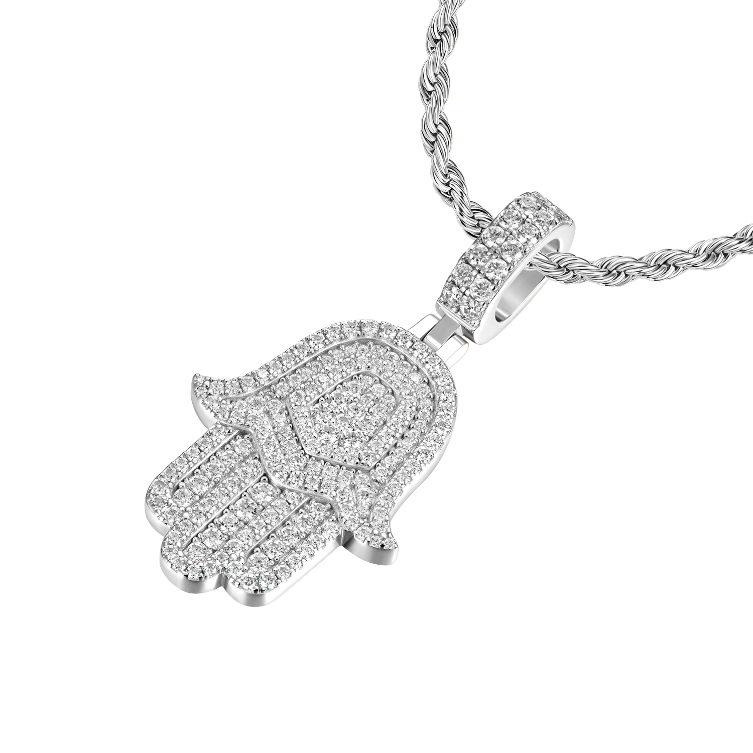 Colgante de hamsa de doble capa