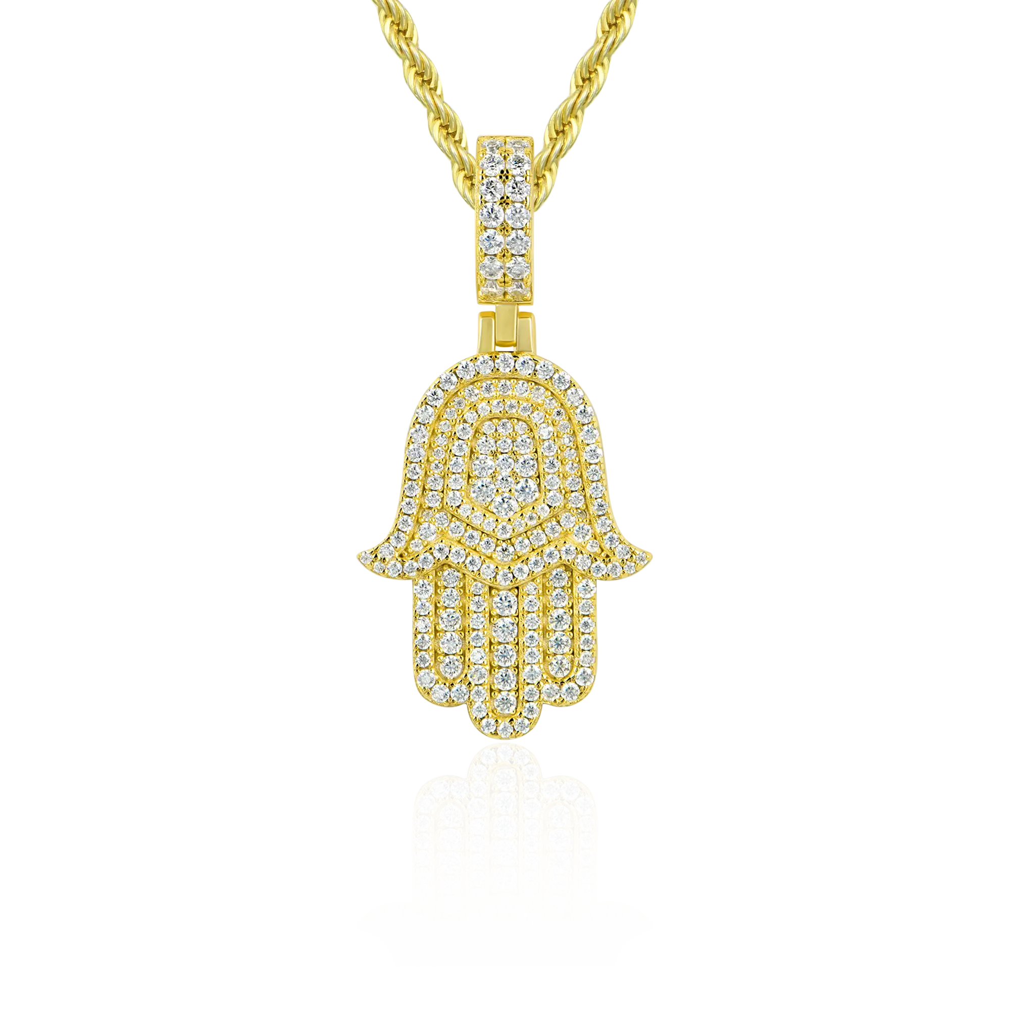 Colgante de hamsa de doble capa