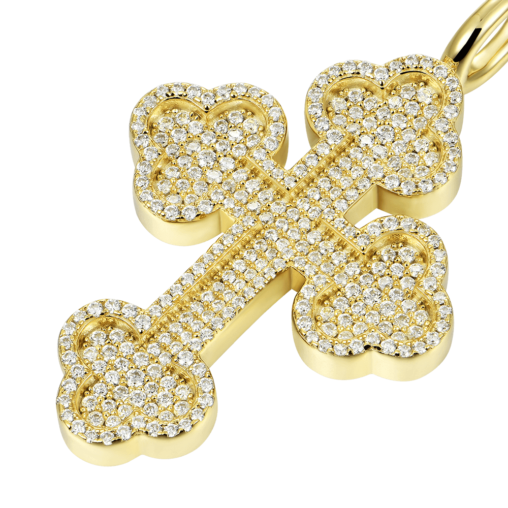 Moissanite Round Cut Bottoni Cross Pendant