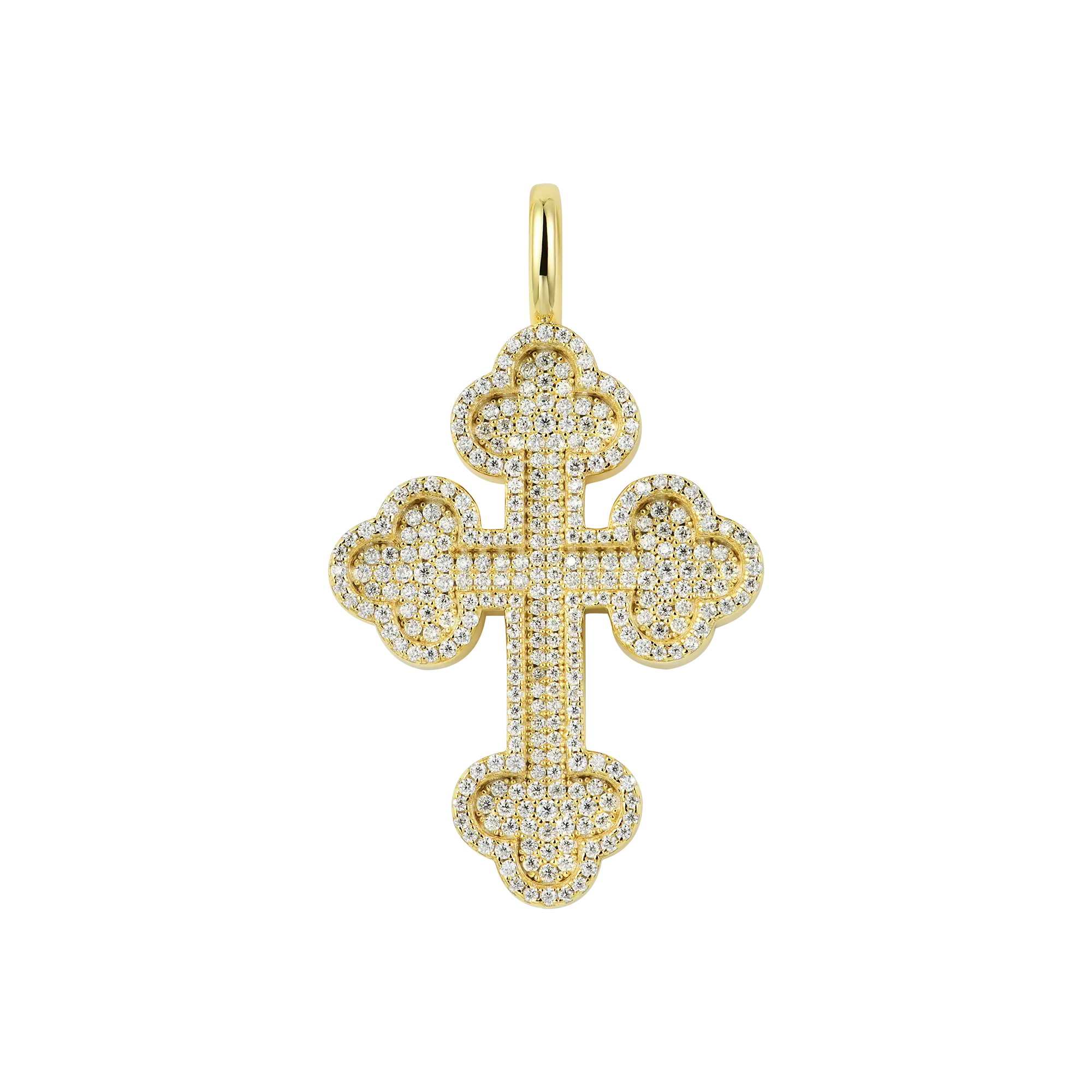 Moissanite Round Cut Bottoni Cross Pendant